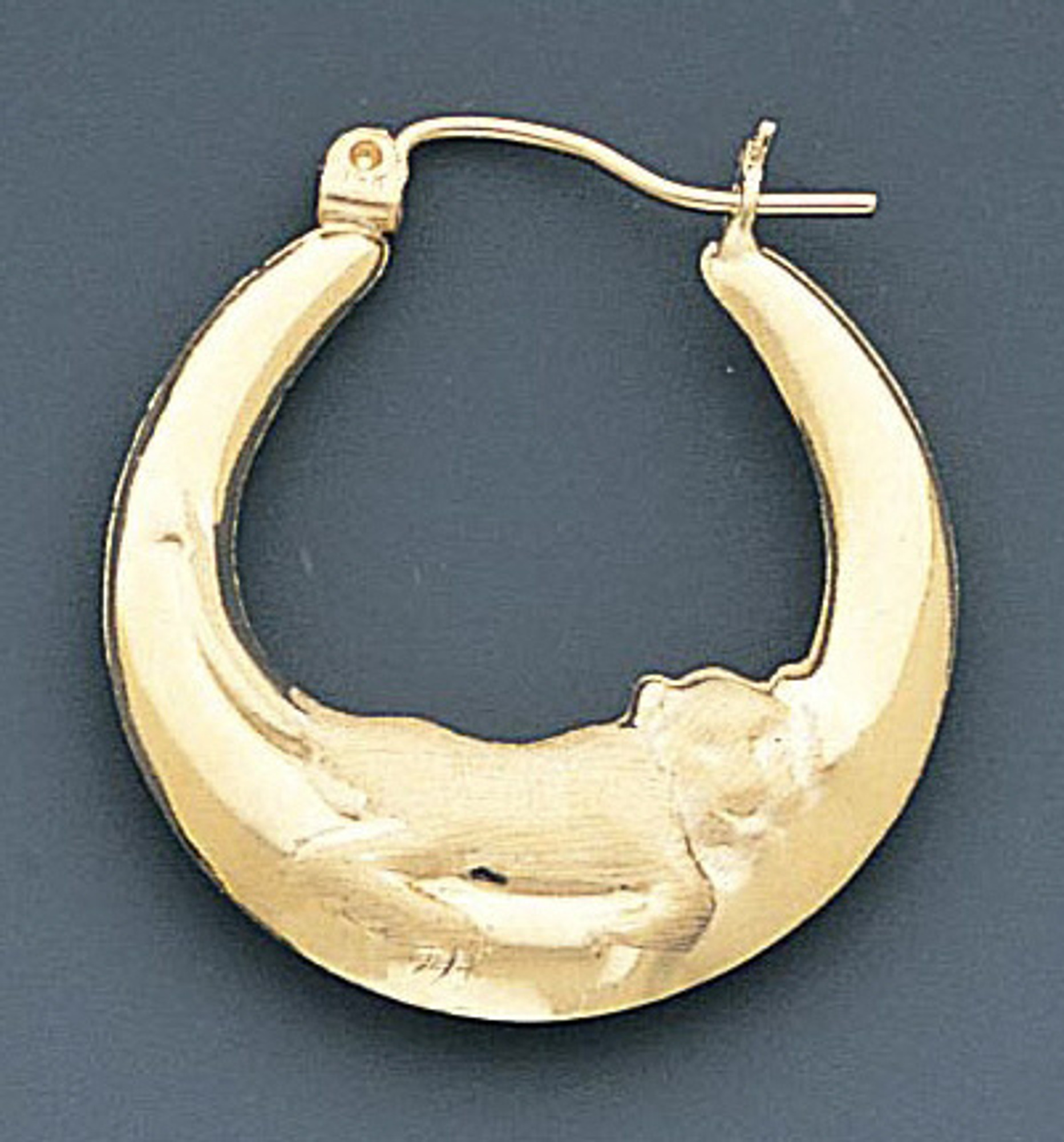 Black Panther Enamel Brass Hoop Earring