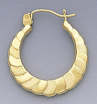 14k Gold Hollow Snapbar Hoop Earrings 23mm W X 25mm H