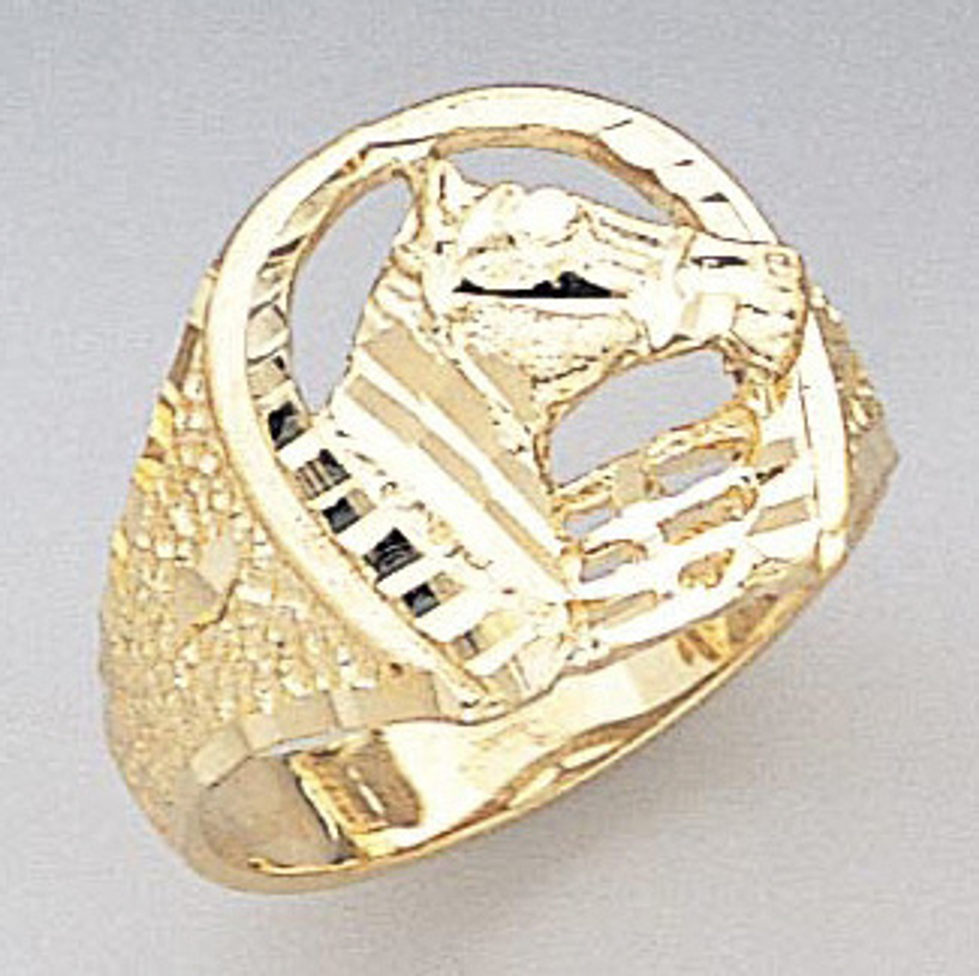 14k Gold 15mm Men's Horseshoe Ring | Sarraf.com