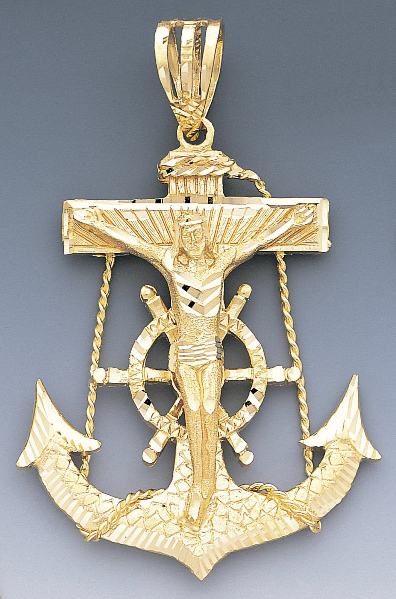 Gold cross with anchor clearance