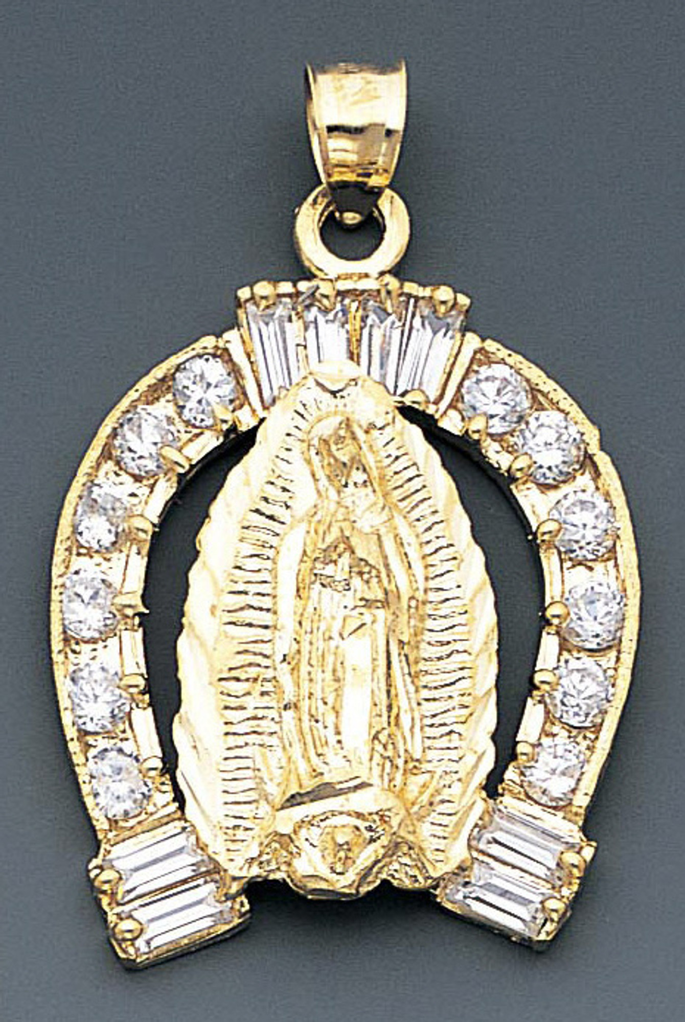 14k gold virgin mary medallion