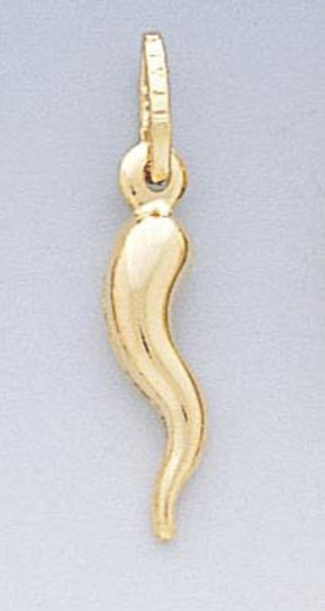 14k Gold Hollow Italian Horn Charm 4mm W X 21mm H