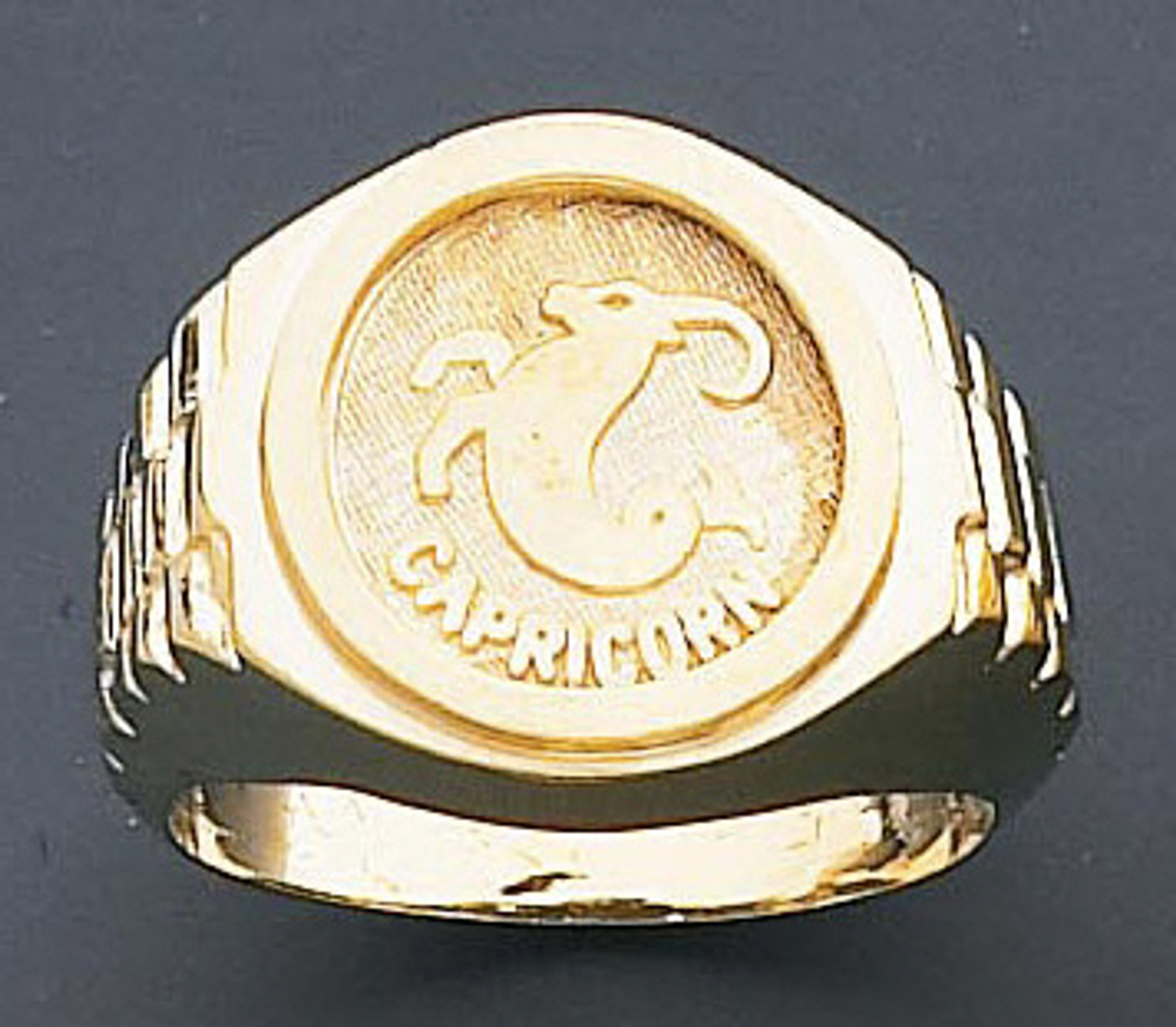 Amazon.com: Astrology Jewelry Solid 14k Yellow Gold Capricorn Zodiac Sign  Band Nugget Men's Ring (Size 5): Clothing, Shoes & Jewelry