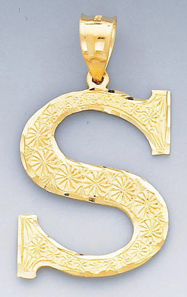 14k Gold 25mm x 33mm Initial Pendant 