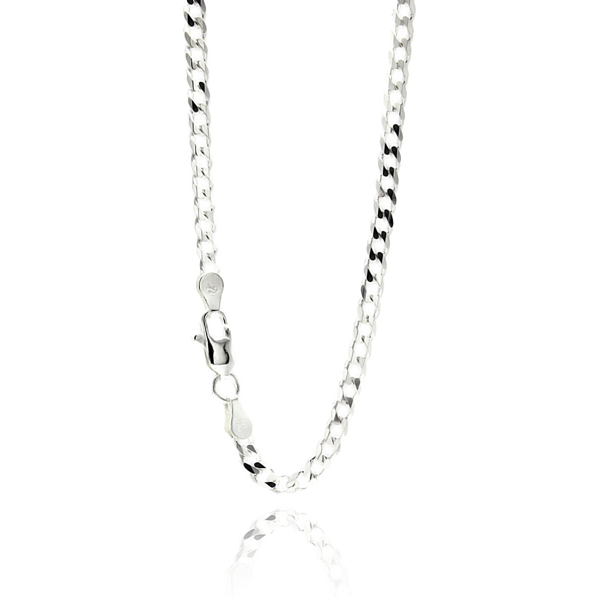 3.5mm Silver Curb Chain Necklace