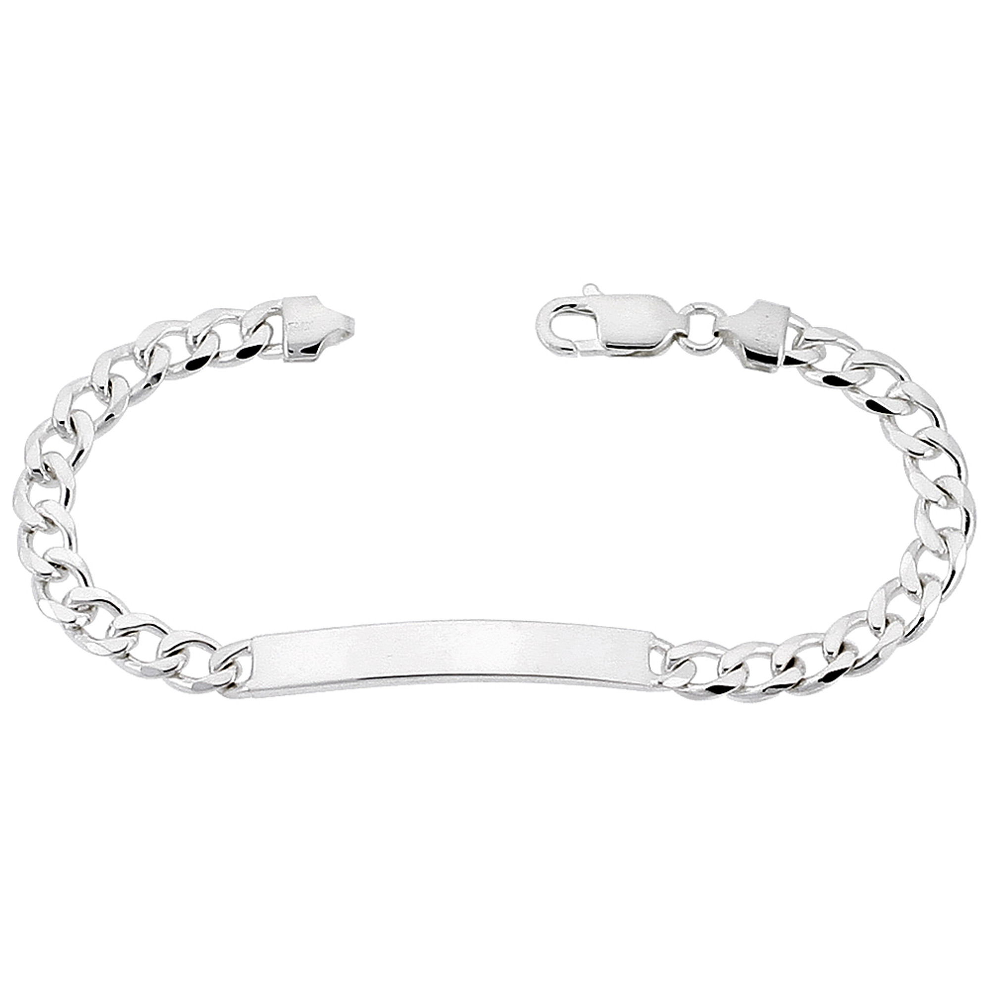 Sterling Silver 7mm Curb ID bracelet 8 Inches