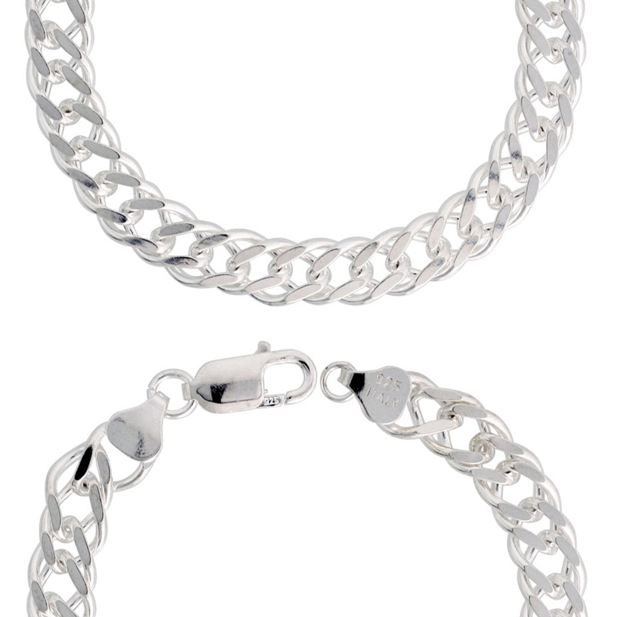 Charming Sterling Silver Cuban Link Chain Bracelet - 8 Inch