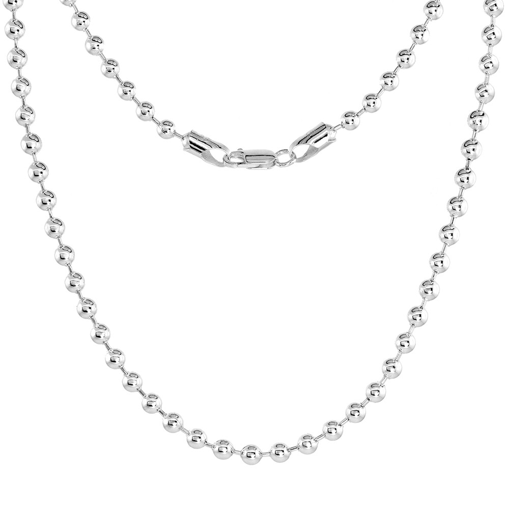 Sterling Silver (Nickel Free) 5 Mm Ball Chain 16 Inches