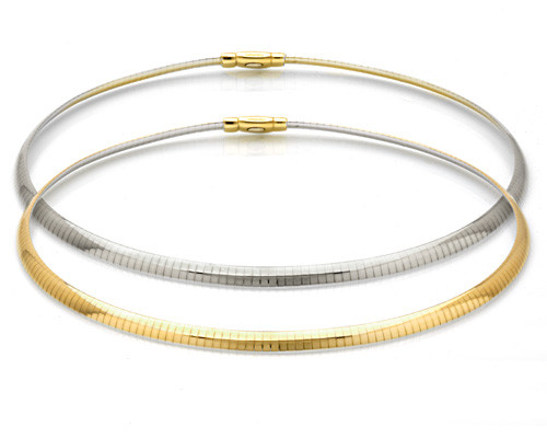 14k Reversible Omega Necklace 5 Mm 18 