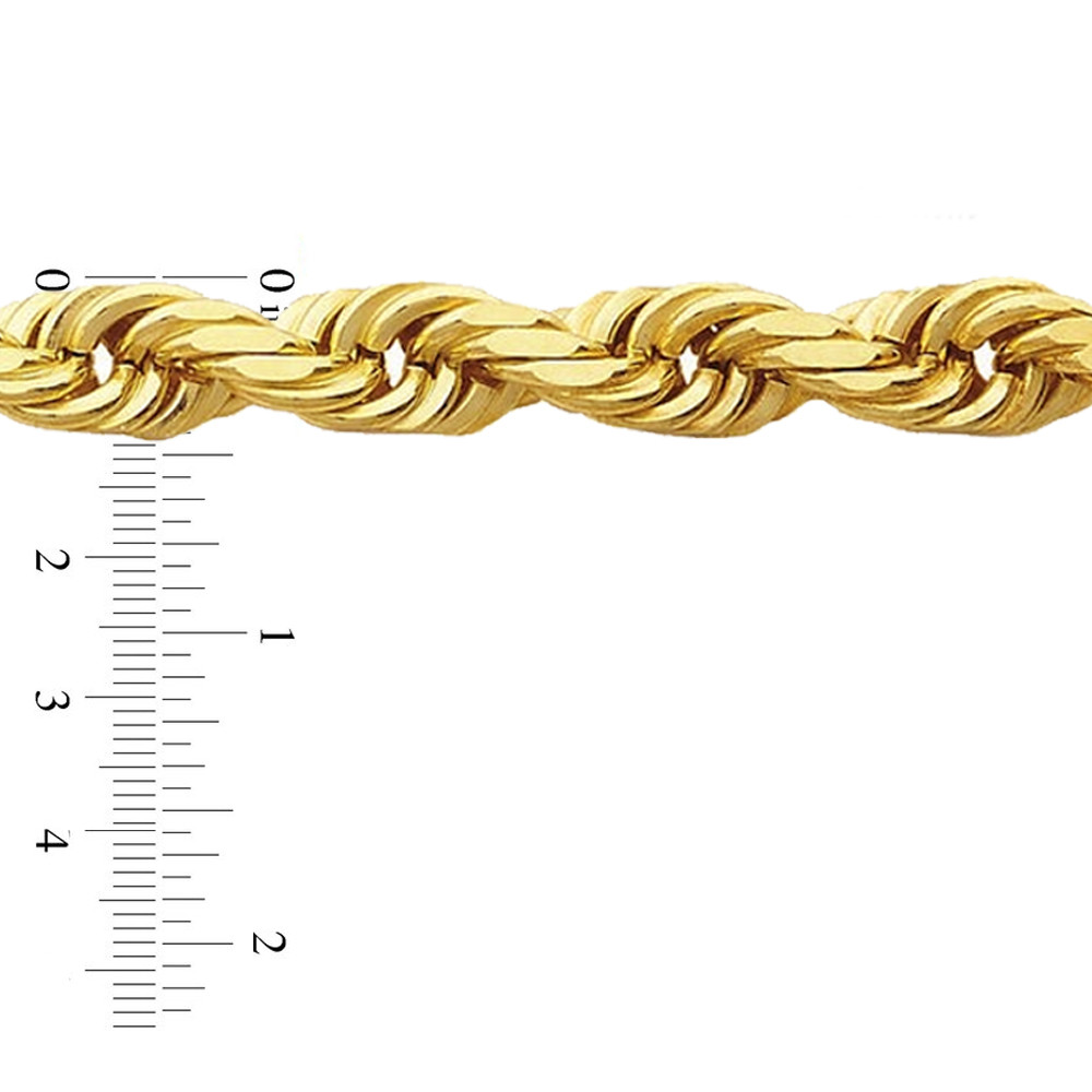 14k Gold 12mm Diamond Cut Rope Chain 30 Inches