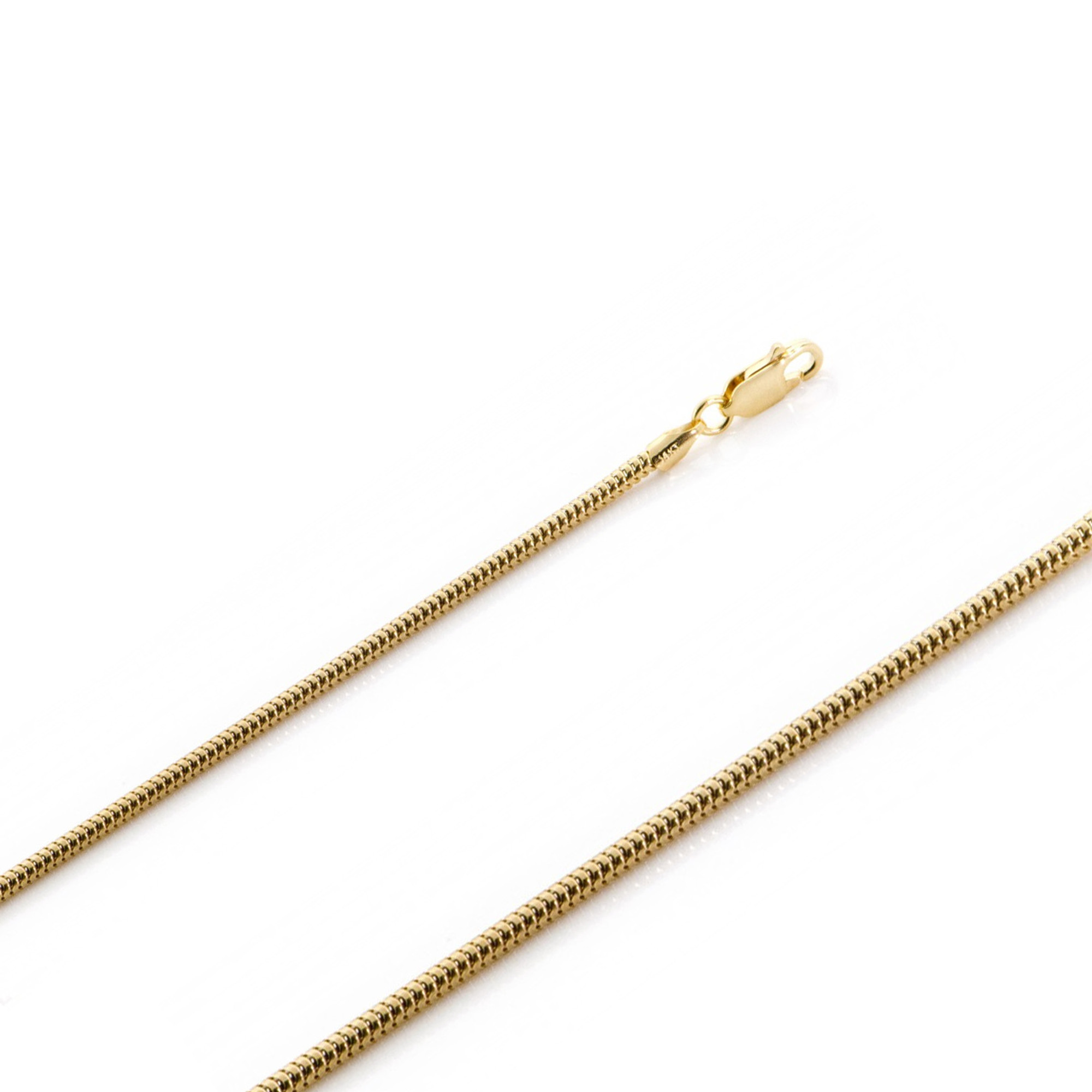 14K Yellow Gold 2.5m Round Snake Chain 16 Inches