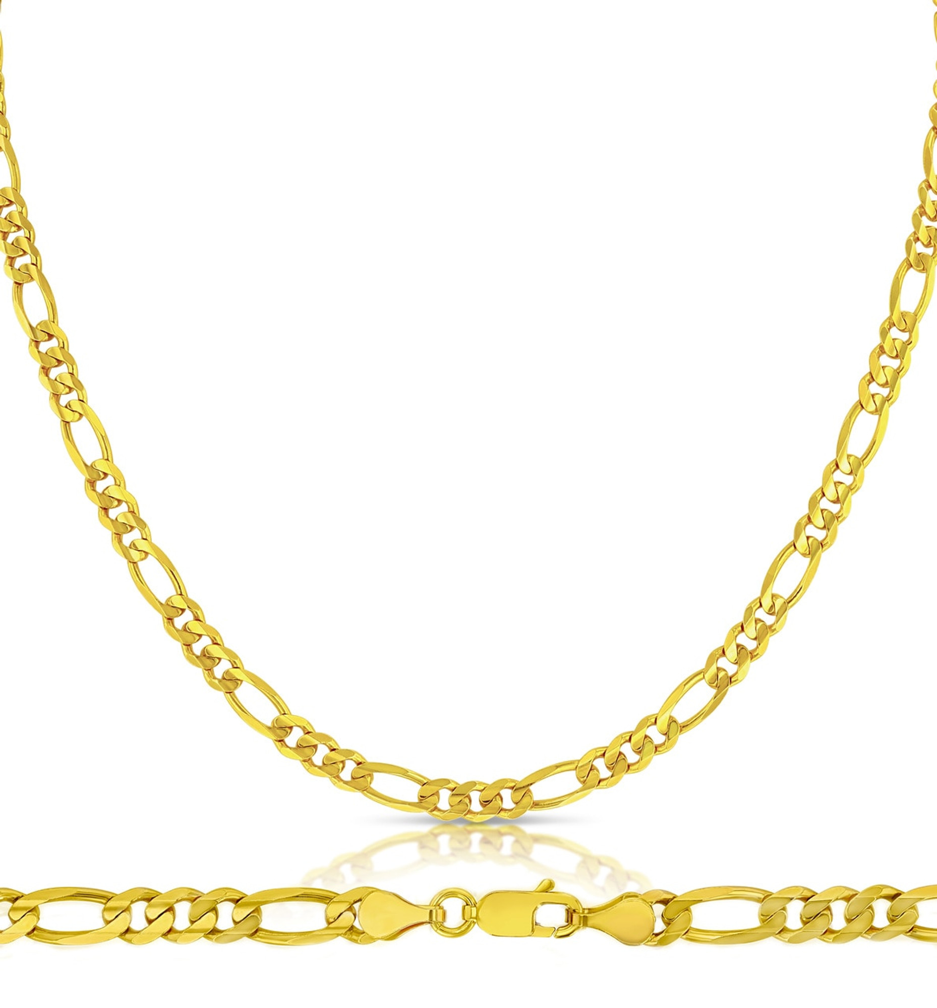 18k gold italian figaro chain necklace