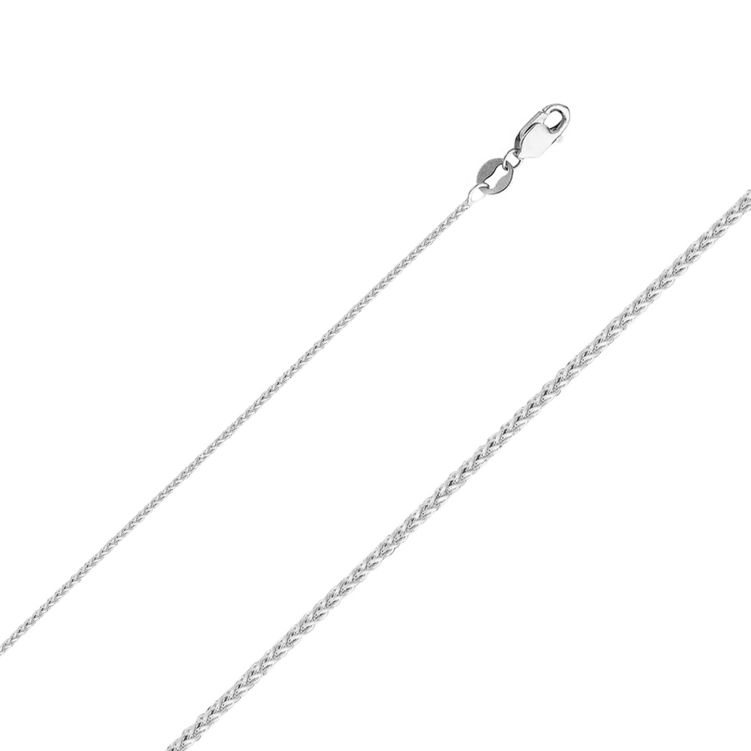 18k White Gold (Nickel Free) 0.8mm Spiga (wheat)chain 20 Inches