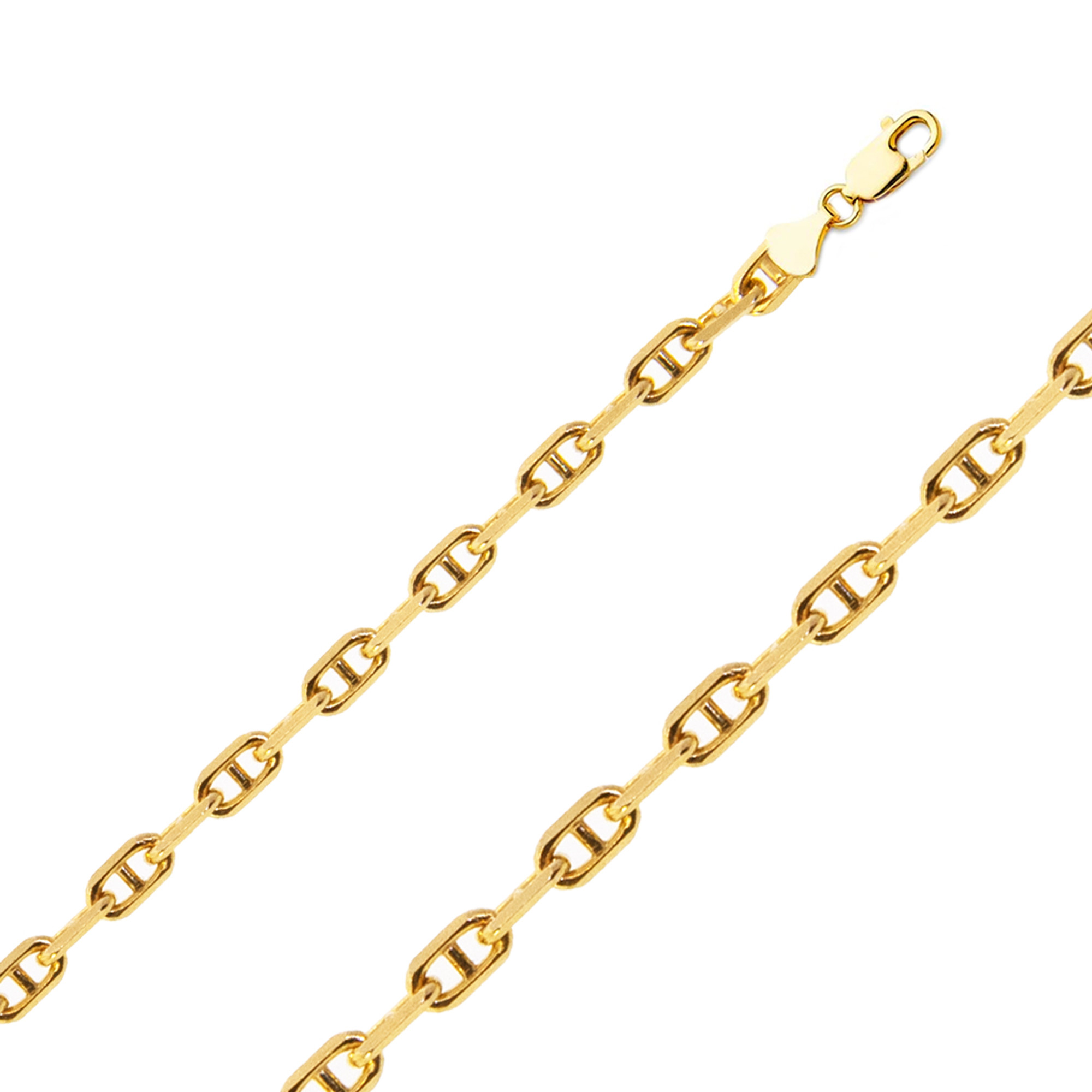 14K Yellow Gold 4.0 mm Anchor Chain 20 Inches | Sarraf.com
