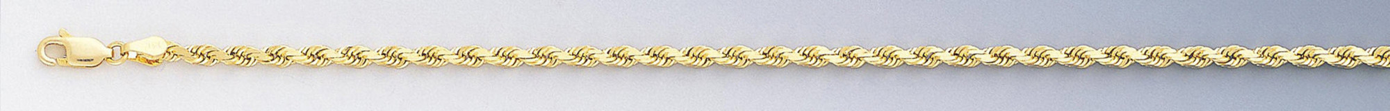 18k Gold 3mm Italian Diamond Cut Rope 