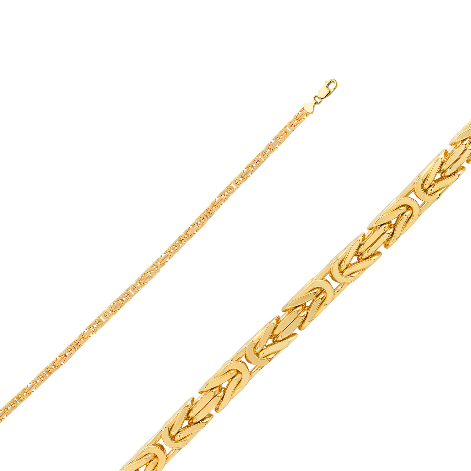 14k Gold 2.0mm Byzantine Chain 22 