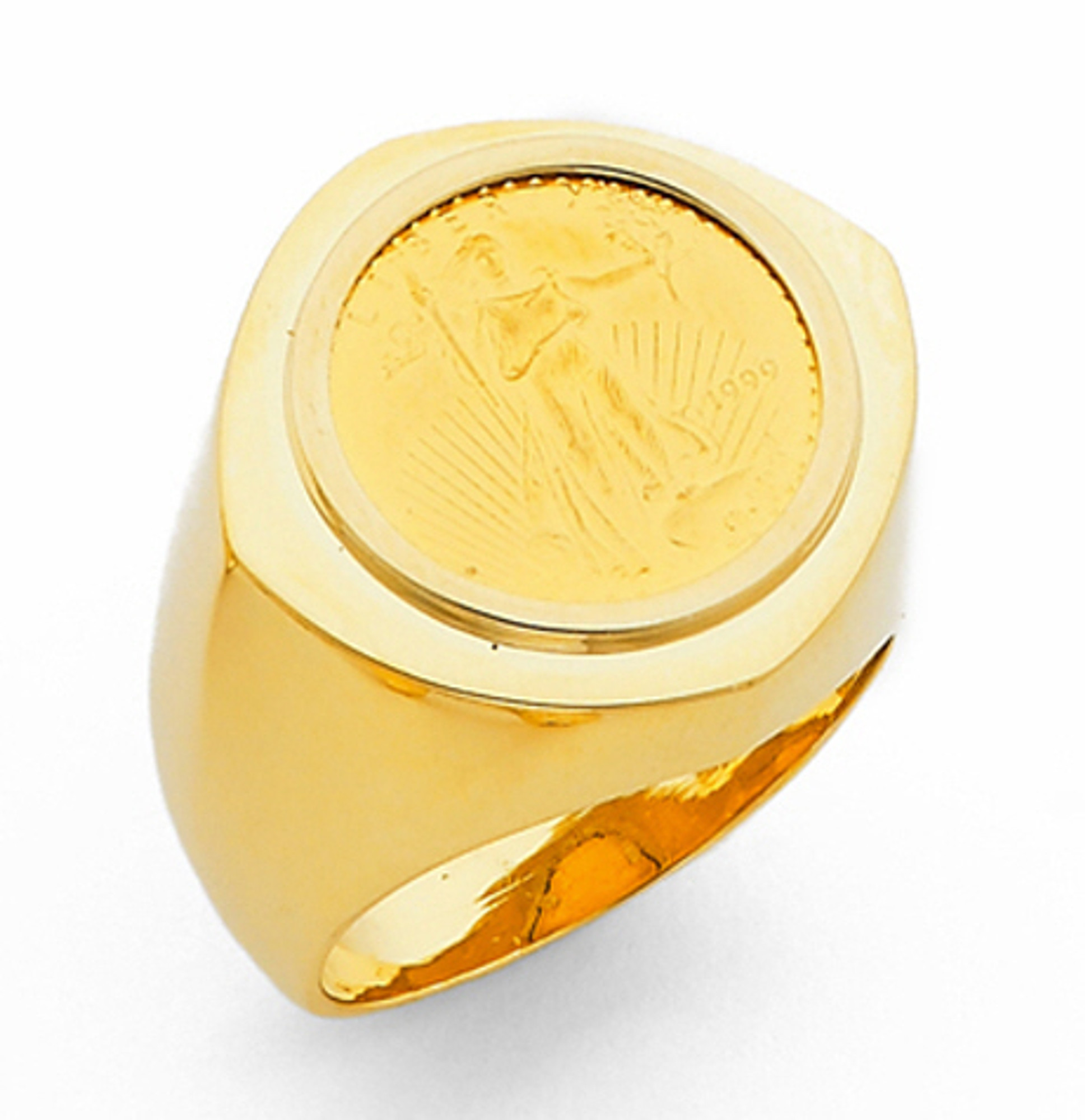 Lot 930: 14K Gold and $1 Gold Coin Ring | Case Auctions