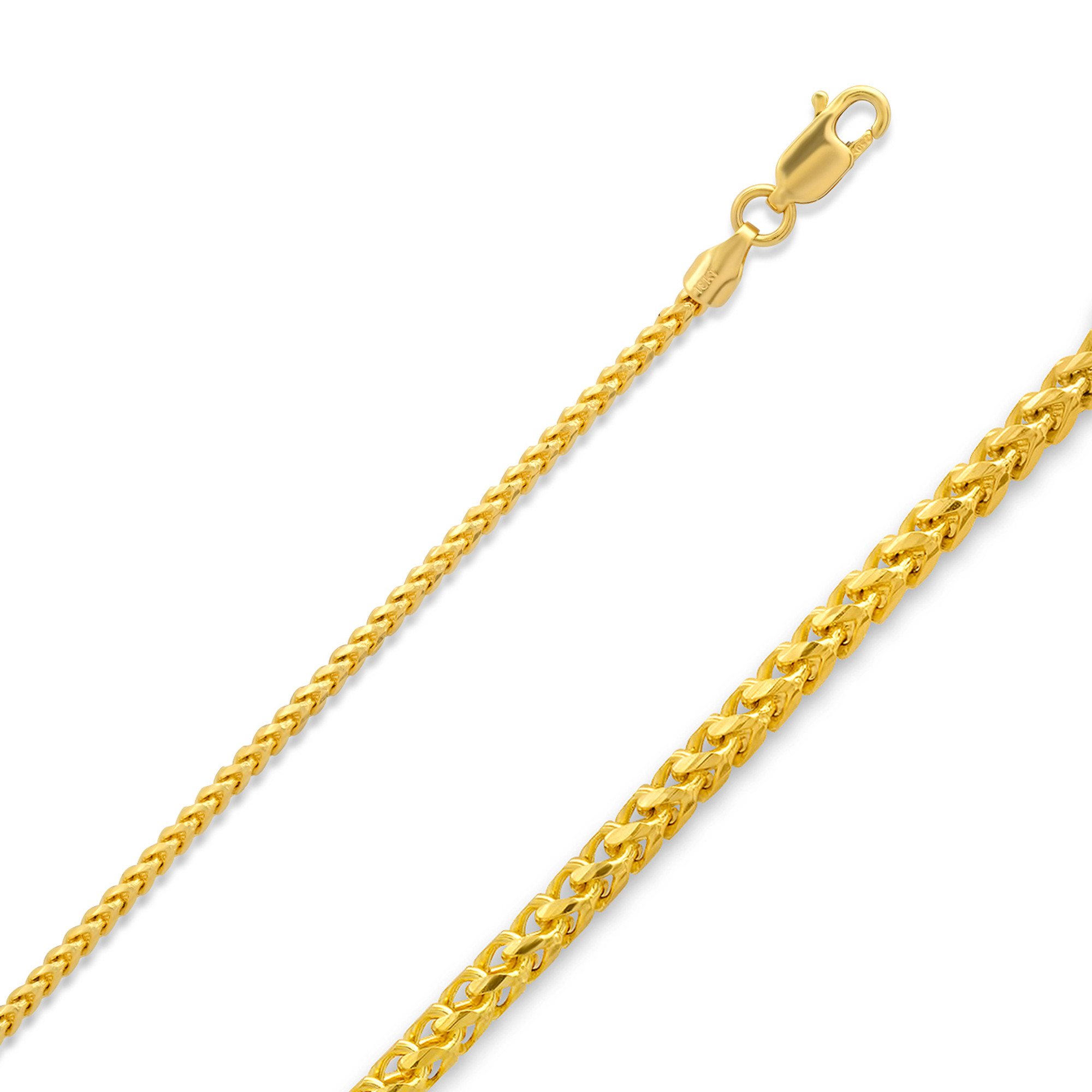 14k Gold 1.2mm Diamond Cut Franco Chain 22 Inches