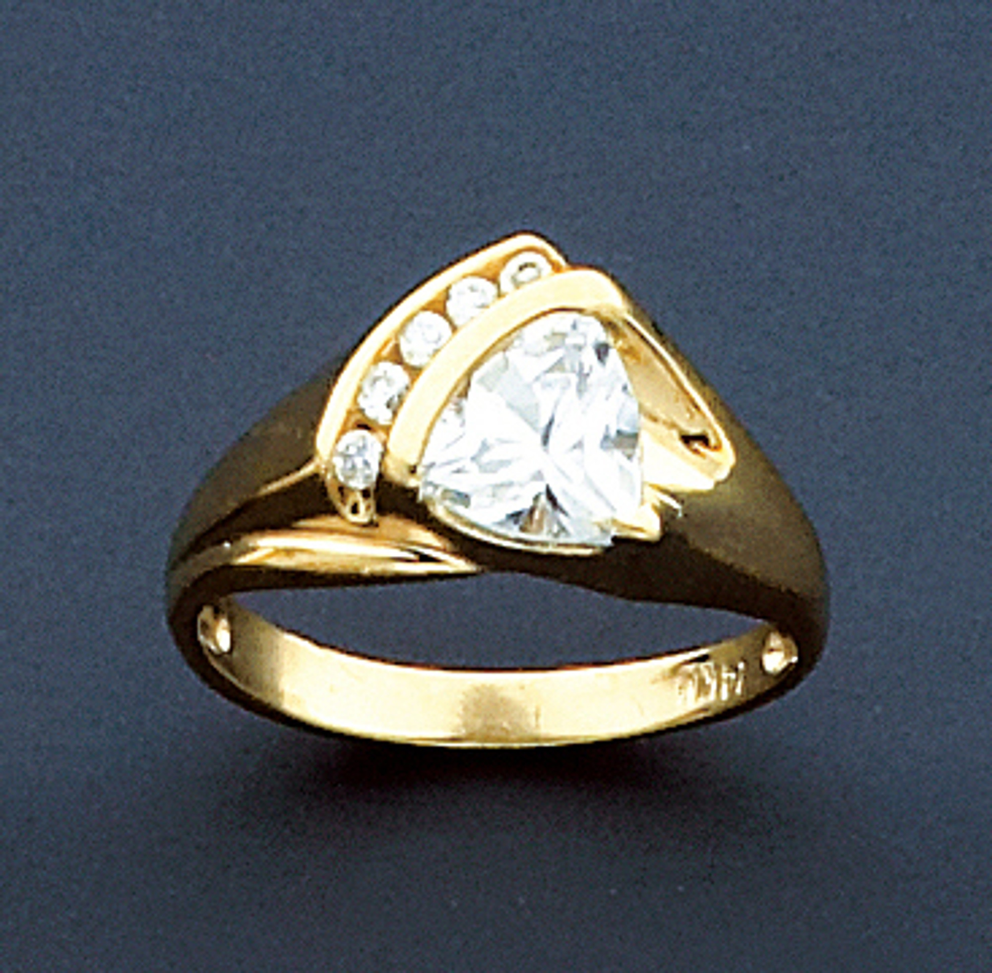 14k Yellow Gold 1.5ct Engagement Cz Ring | Sarraf.com