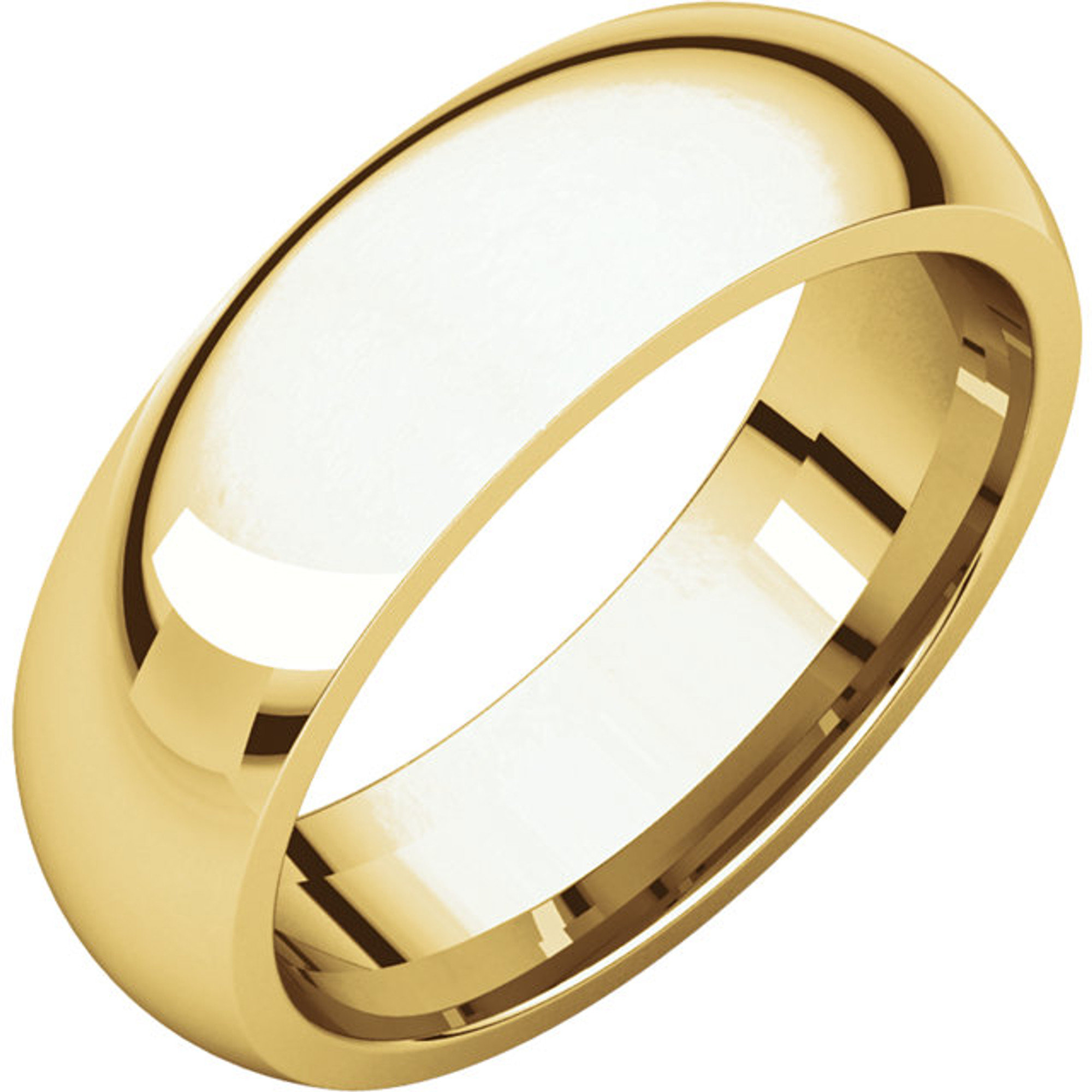 14k Gold 6mm High Polished Comfort Fit Wedding Band | Sarraf.com