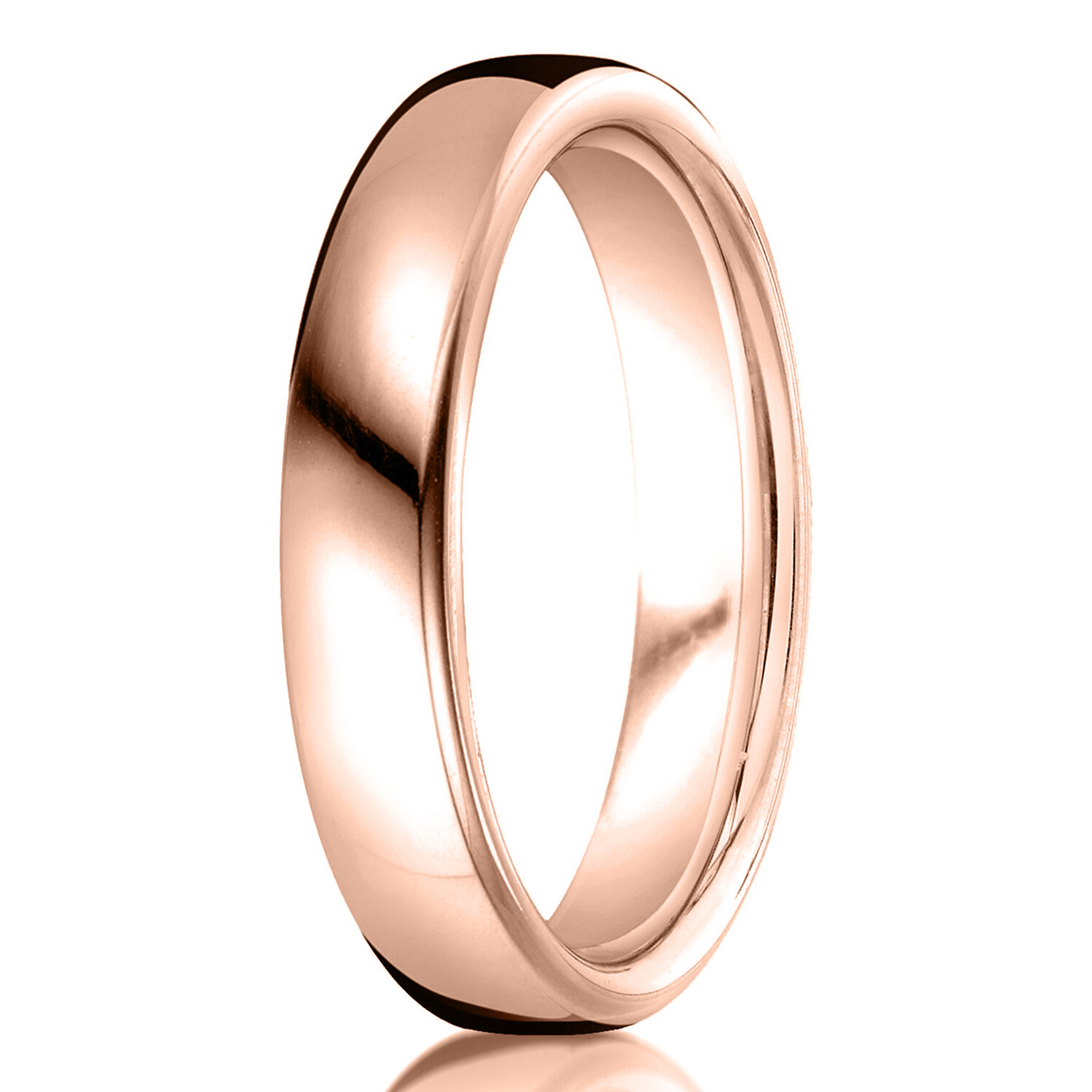 14k Rose Gold Benchmark Euro Domed Comfort Fit Band 4.5mm