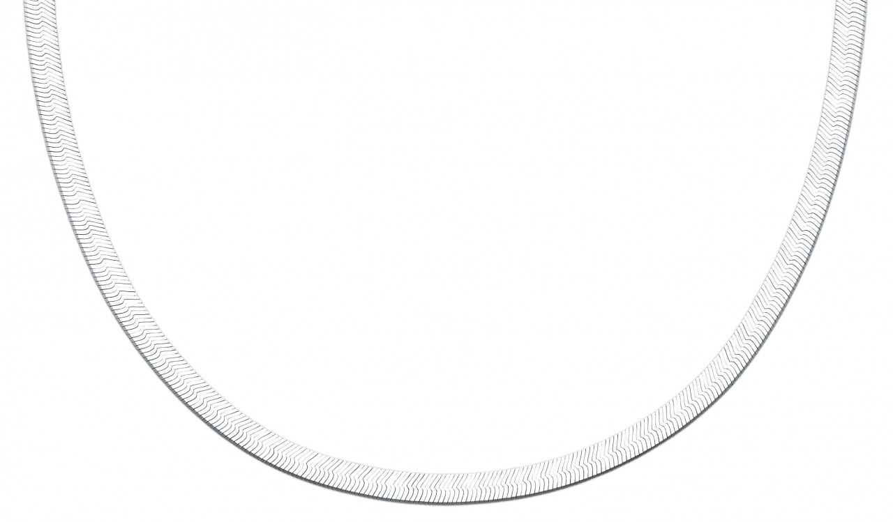14k White Gold 4mm Herringbone Chain 18 Inches