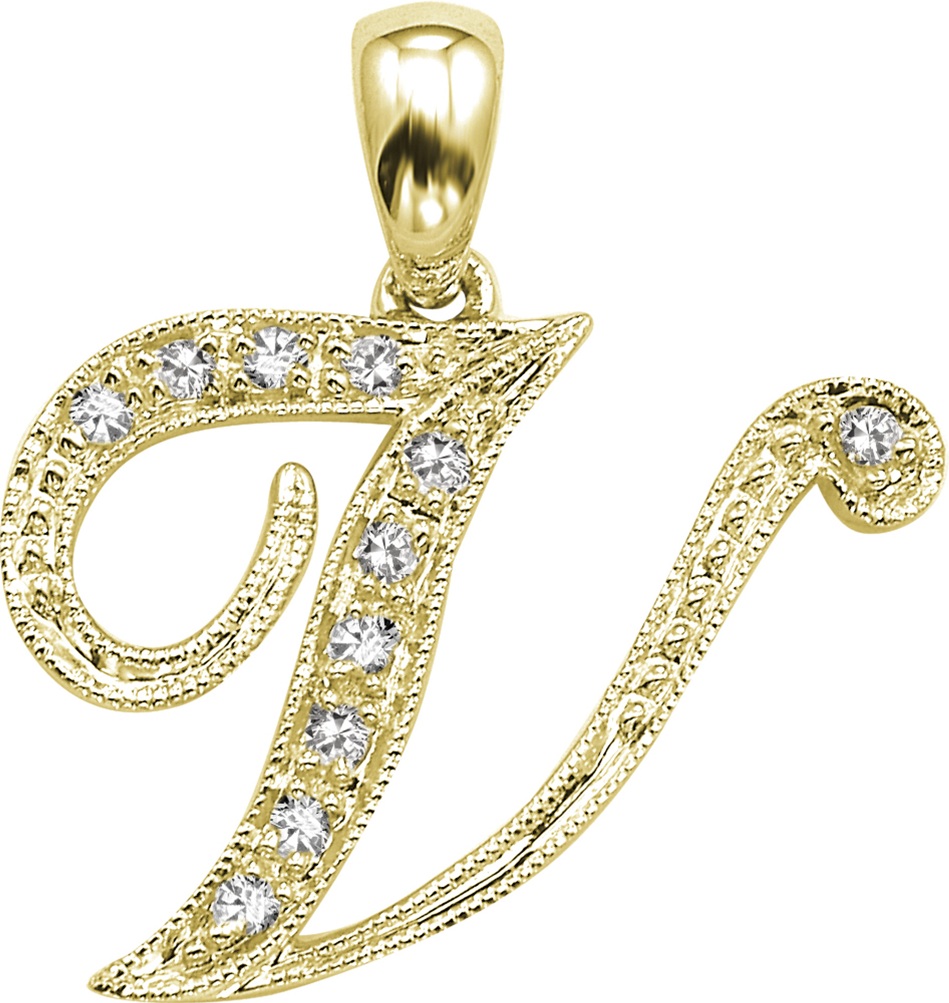 Diamond Letter Charms V / Yellow