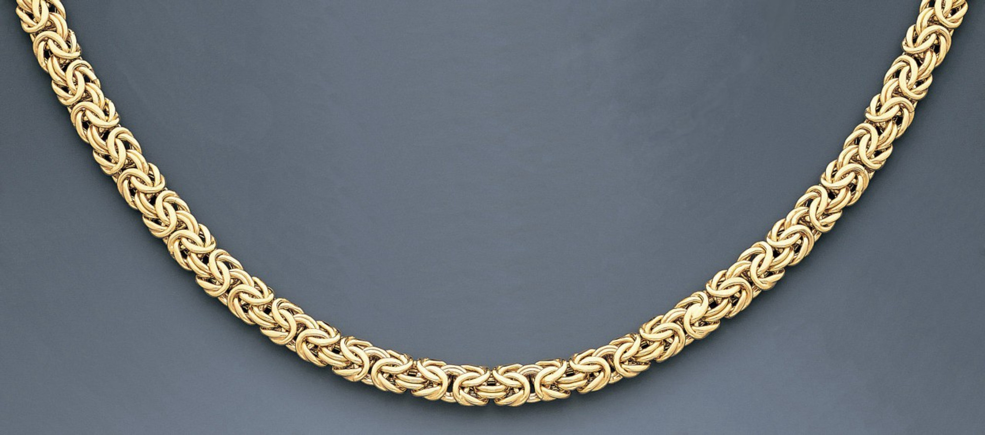 18 Byzantine Necklace in Italian Sterling Silver (7.5 mm)