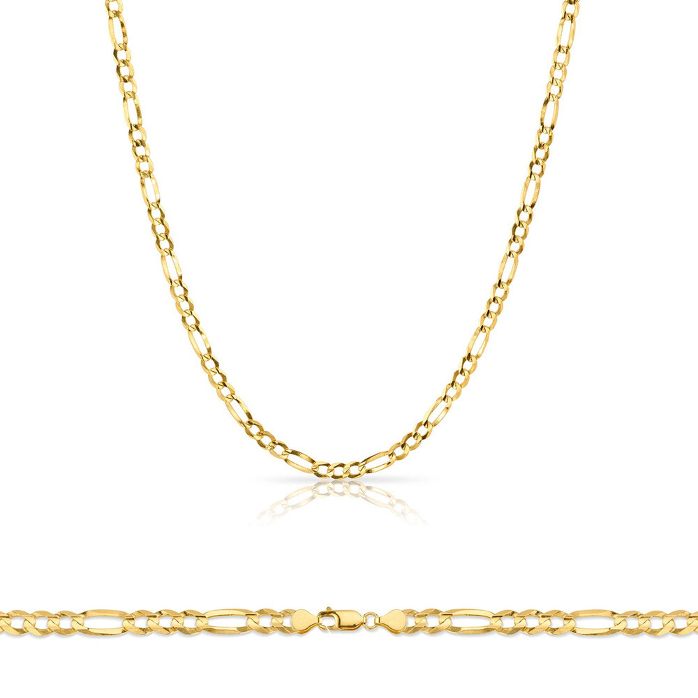 10k Gold 2.6mm Open Figaro Chain 20 