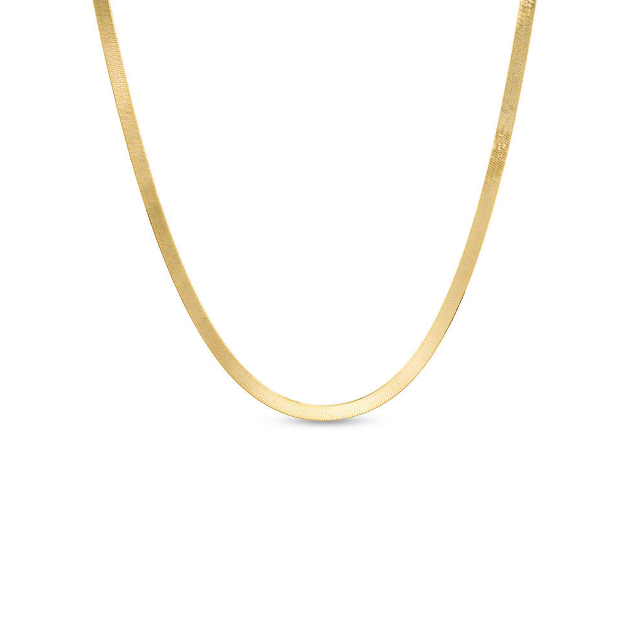 10k Yellow Gold 4mm Herringbone Chain 20 Inches | Sarraf.com