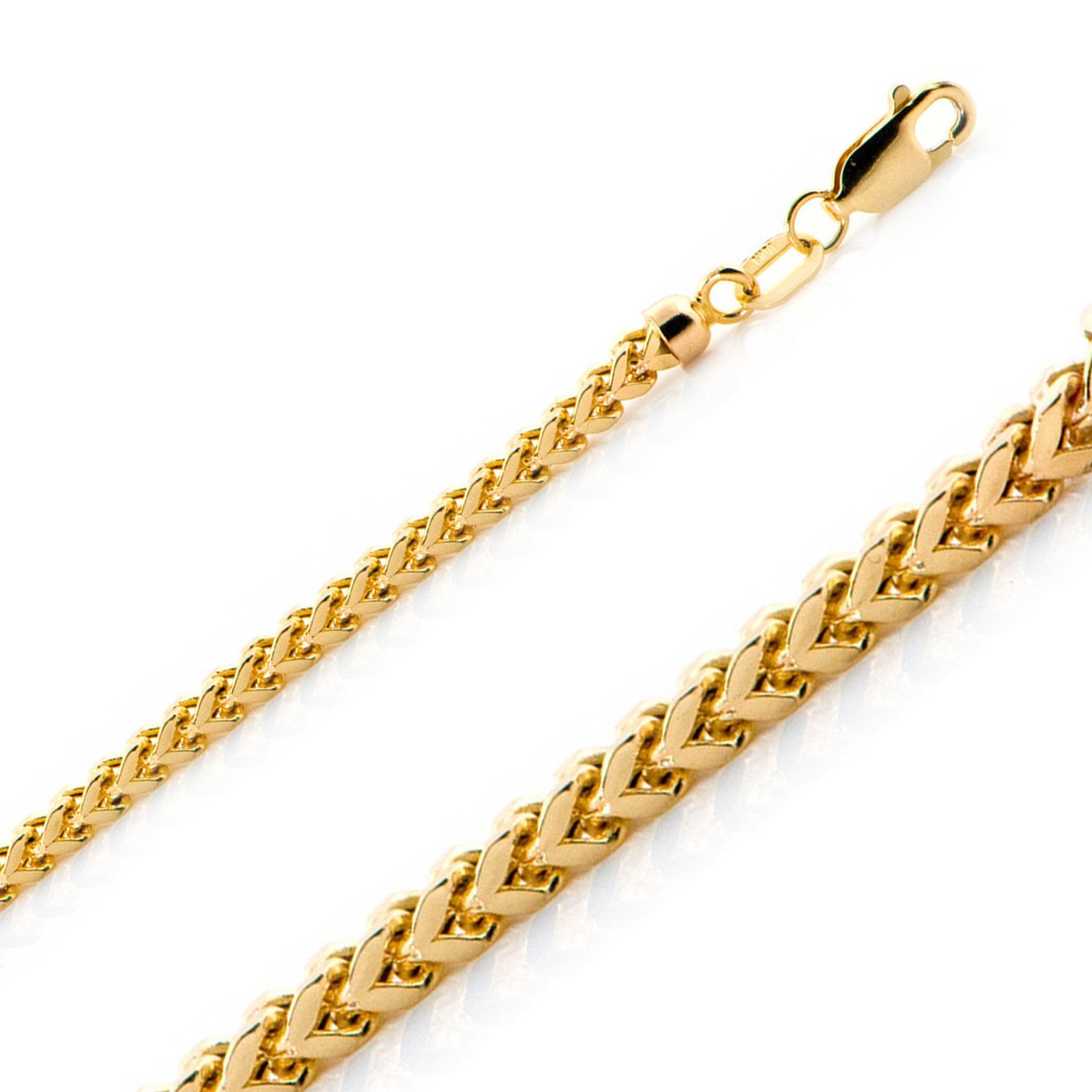 10K Yellow Gold 2.6mm Hollow Franco Chain 18 Inches