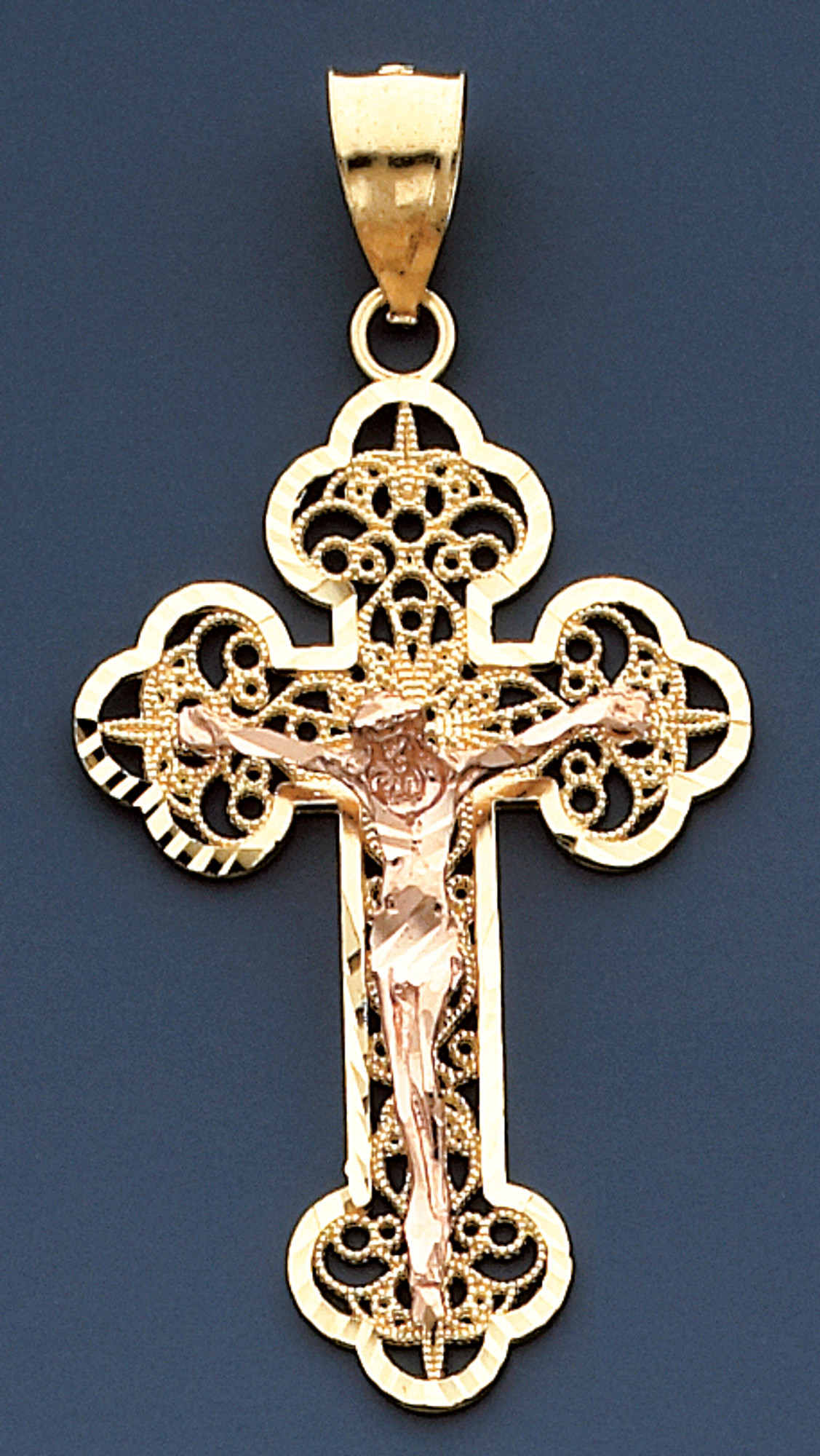 Cross Charms, Gold Silver Copper Filagree Cross Pendants
