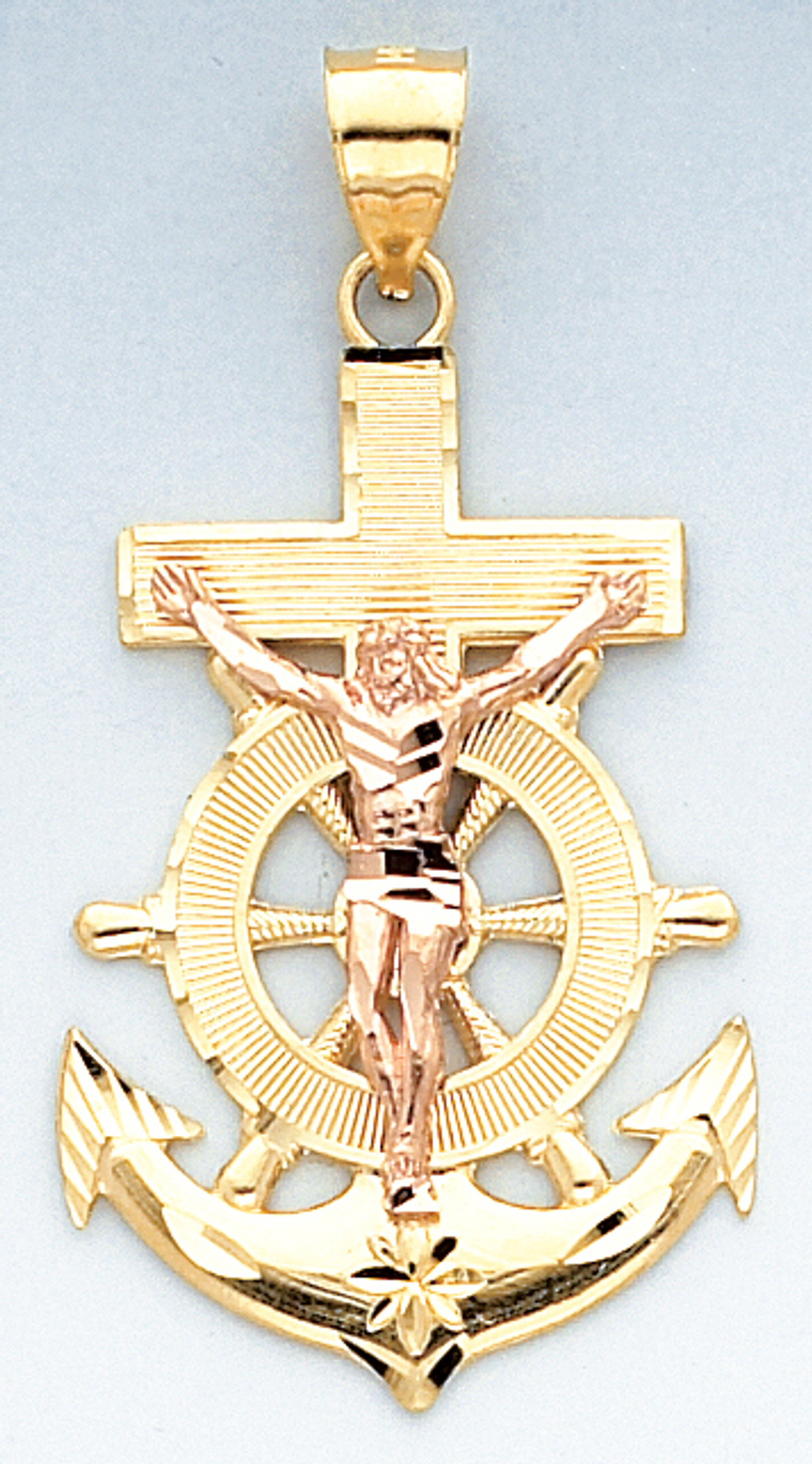 Gold cross with anchor clearance
