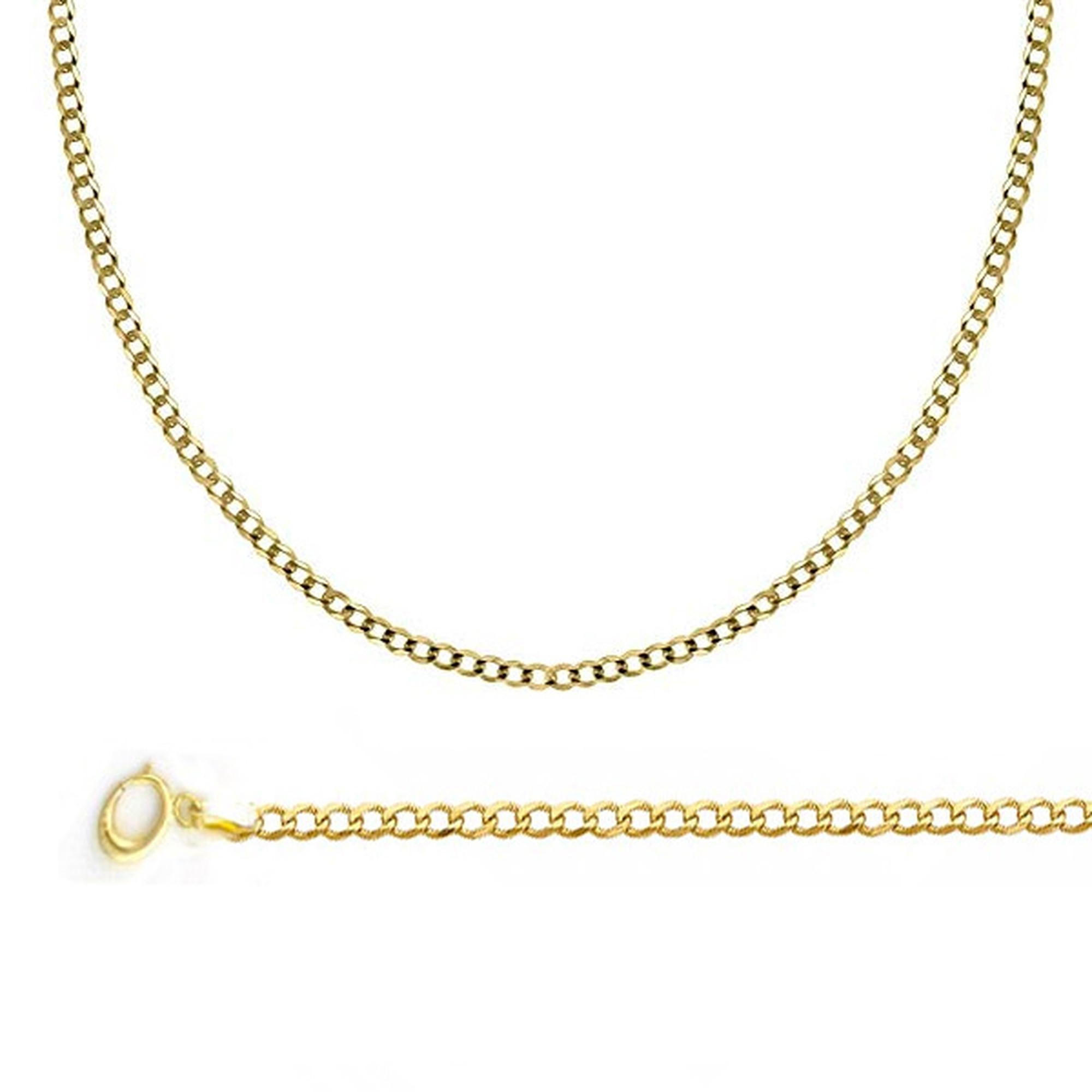 14K Yellow Gold 5mm Open Curb Link Chain 24 Inches | Sarraf.com