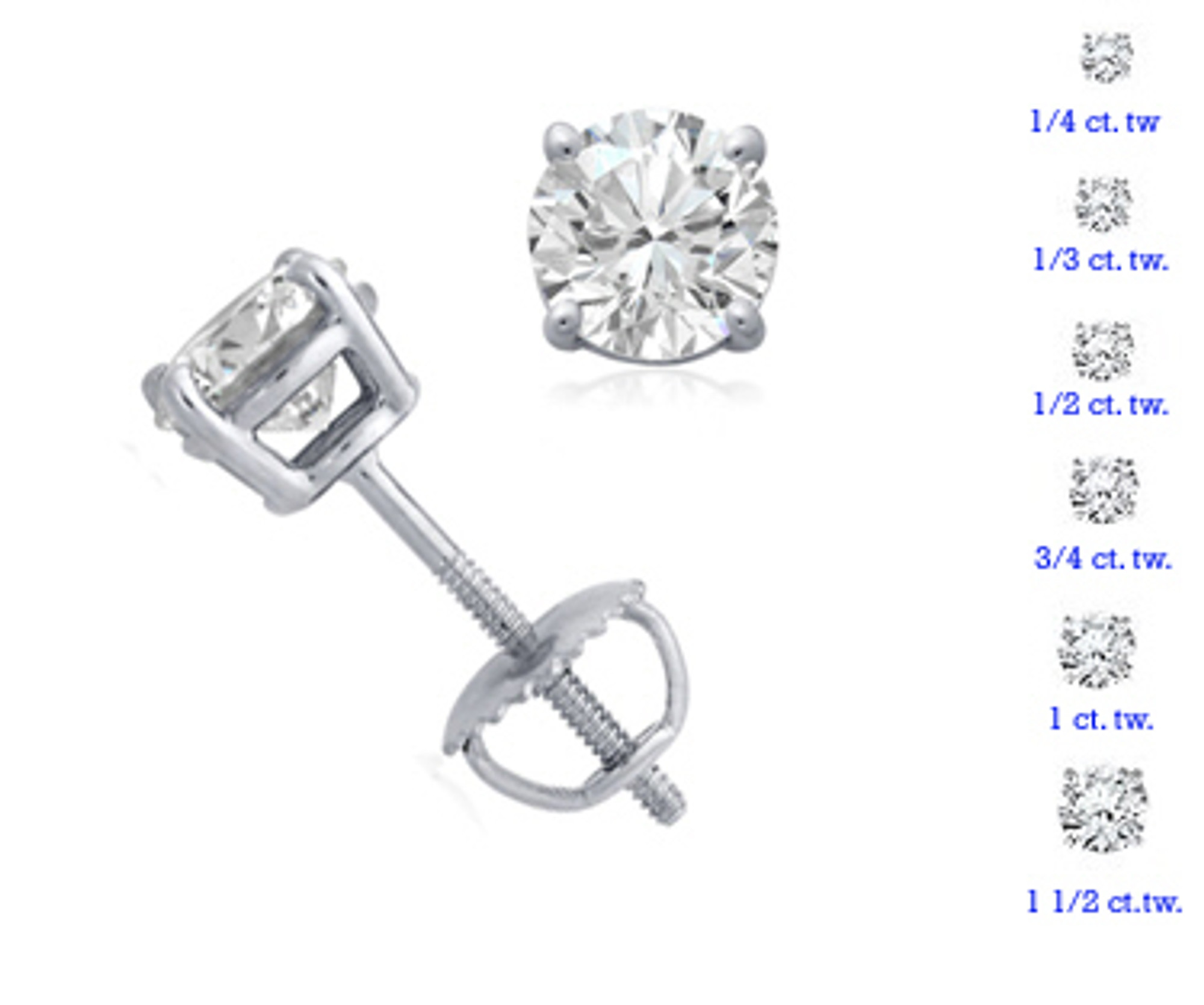 14K Round Cut Diamond Earring