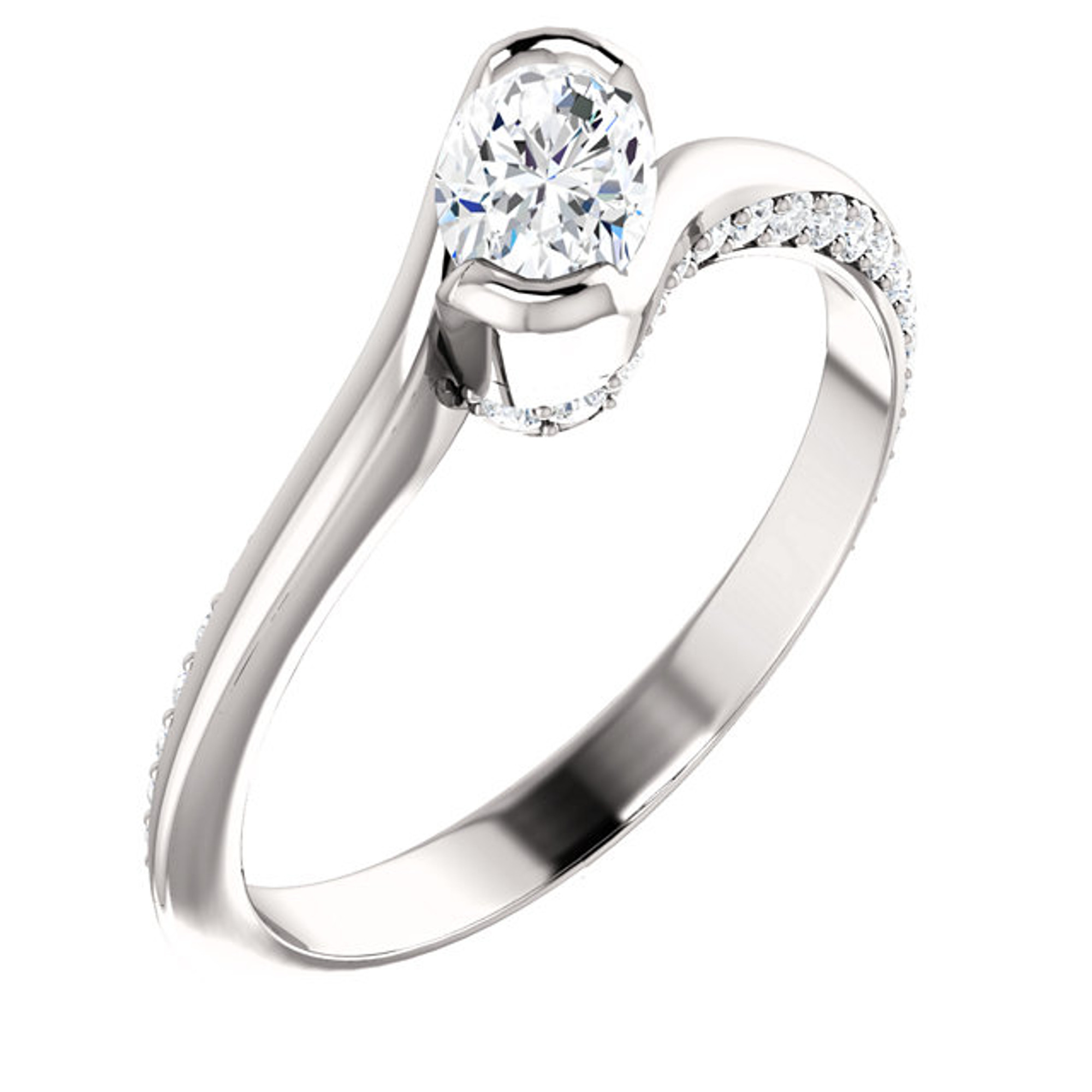 Swirl solitaire sales engagement ring