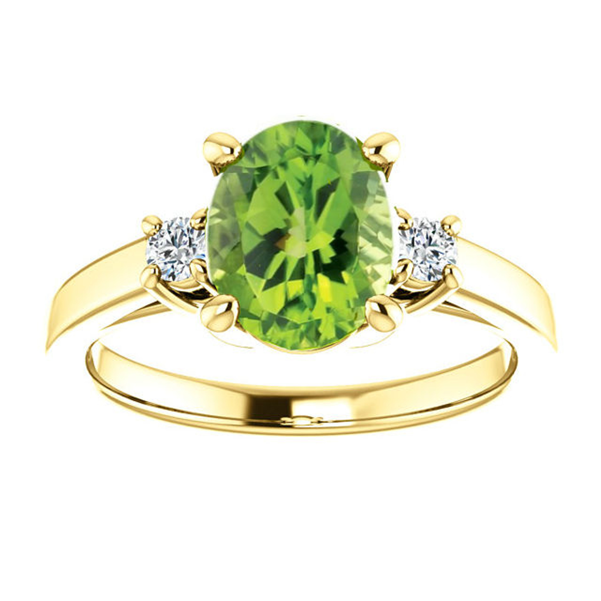 Signature Collection Genuine Peridot & Diamond Ring EL514134 - Emerald Lady  Jewelry