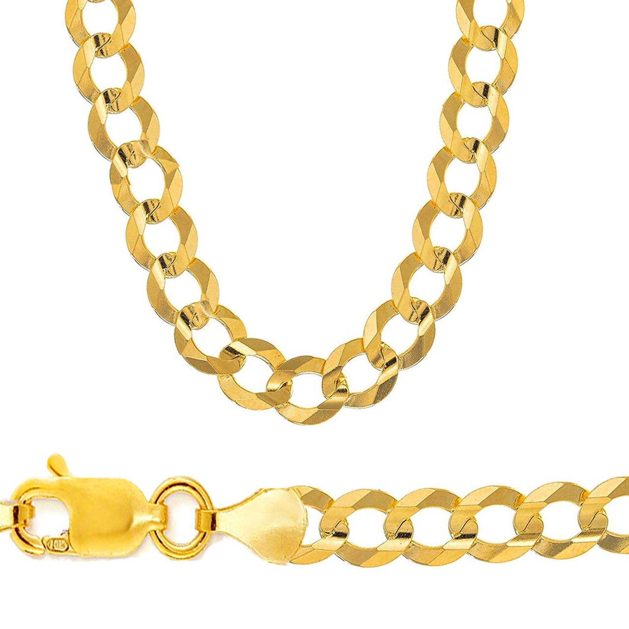 14K Yellow Gold 10.5mm Open Curb Link 