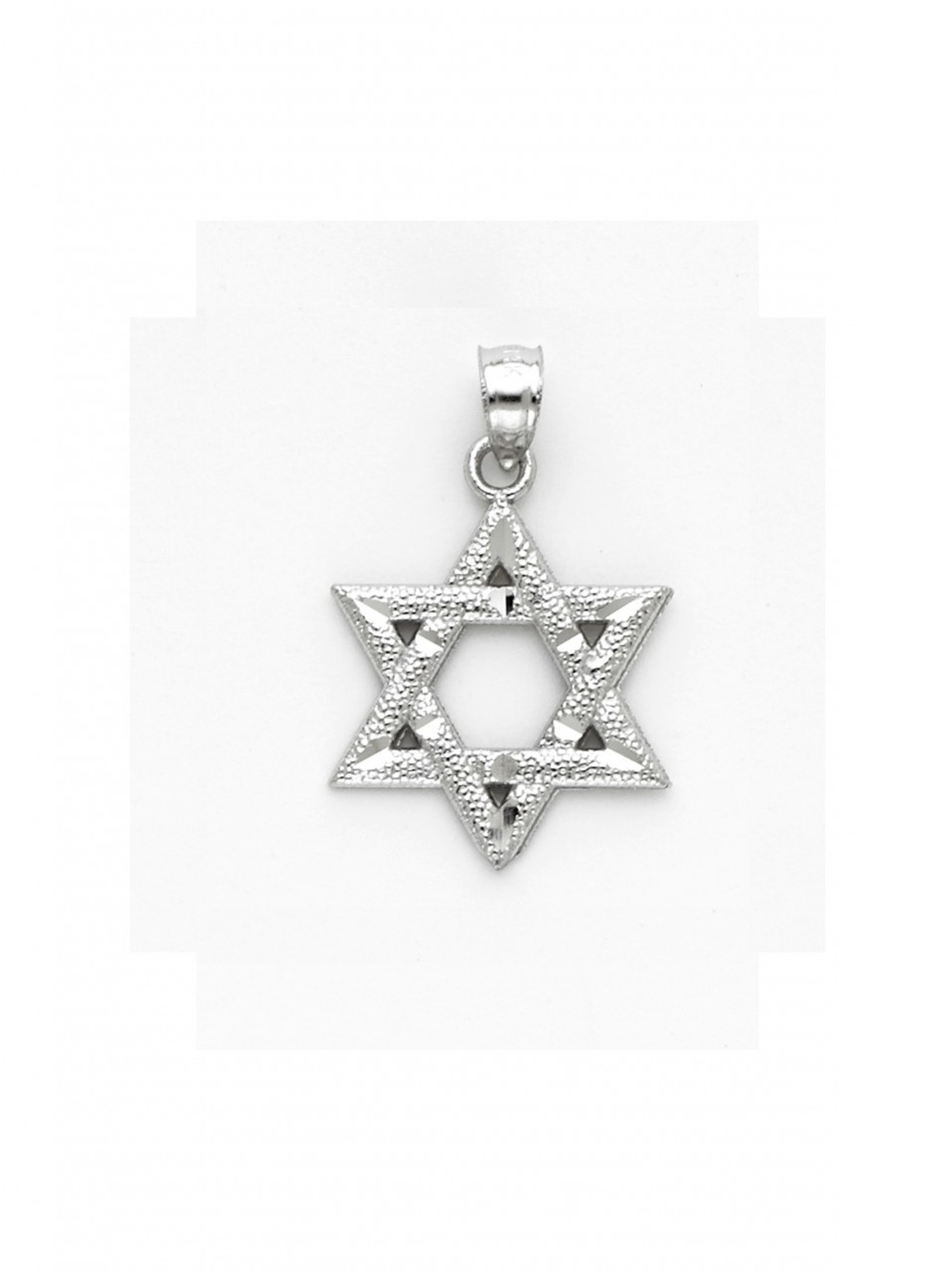 Star of David Pendant White Gold - 6 ICE