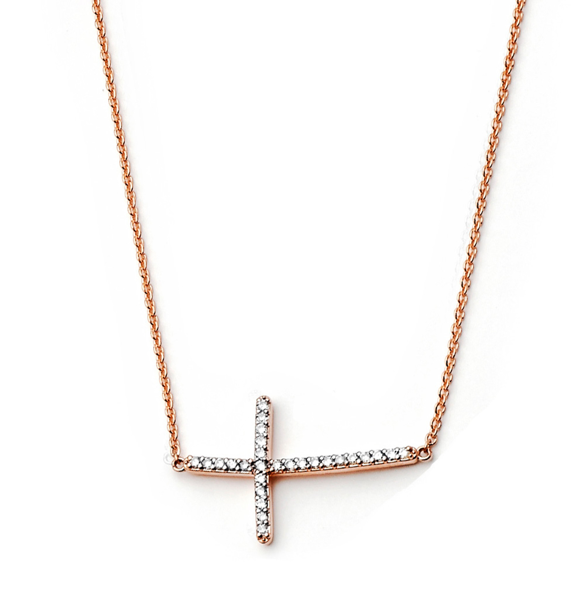 Cross Necklace in Sterling Silver 18k Rose Gold Plating, Cross Jewelry -  Etsy