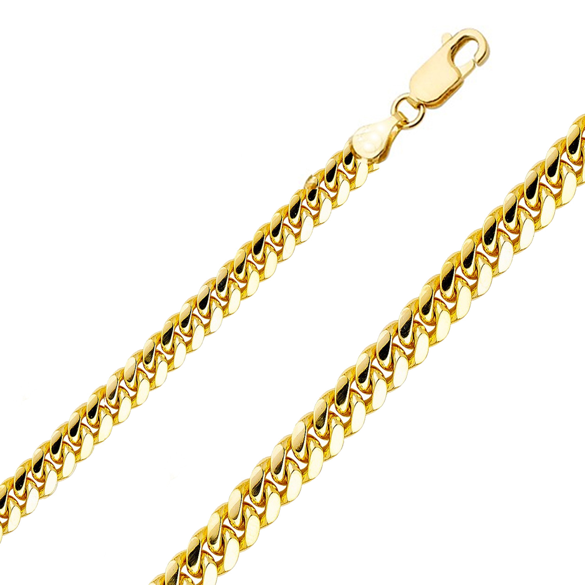 14k Yellow Gold 10mm Miami Cuban Chain Necklace 18 Inches | Sarraf.com