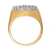 14k Yellow Gold Mens Cluster Diamond Ring 2.35 ct.