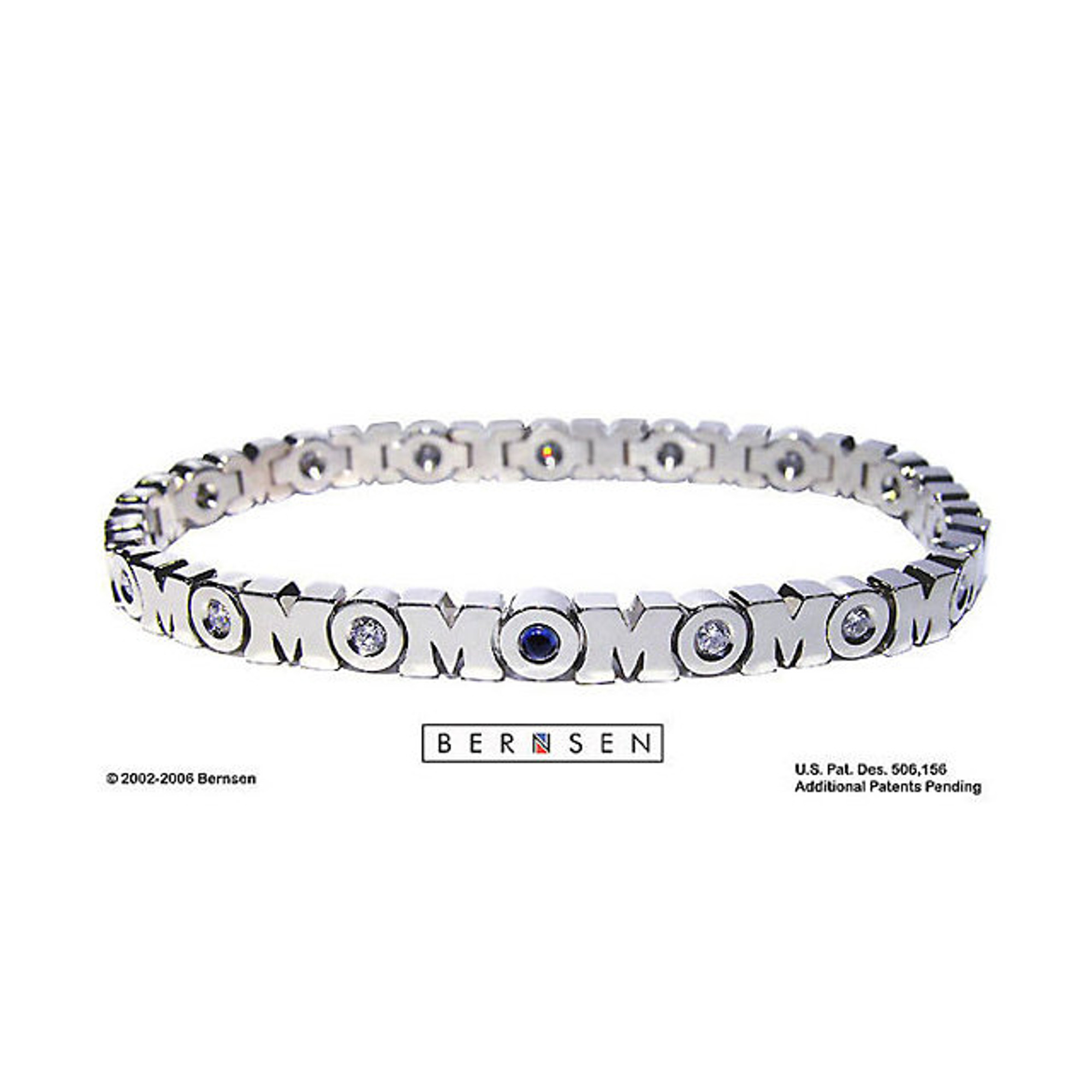 14K White gold MOM Bracelet