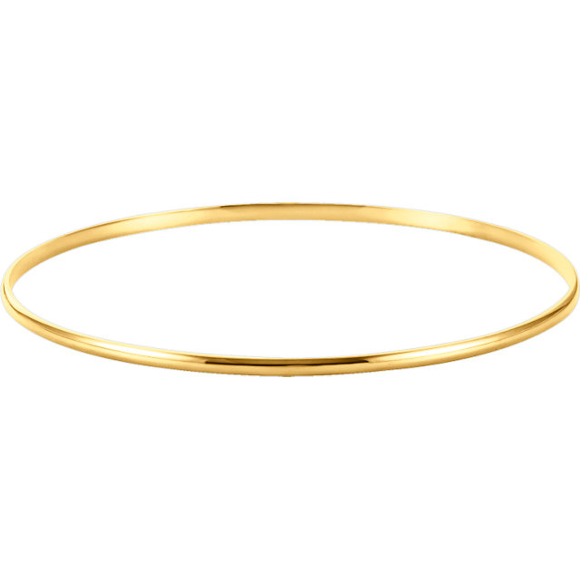  Solid 14k Yellow Gold Wide Oval Bangle Bracelet for Women -  Flat Plain Gold 6 mm Heavy Bangle - Length 6 to 8 Inches available -  Handmade in USA : Handmade Products