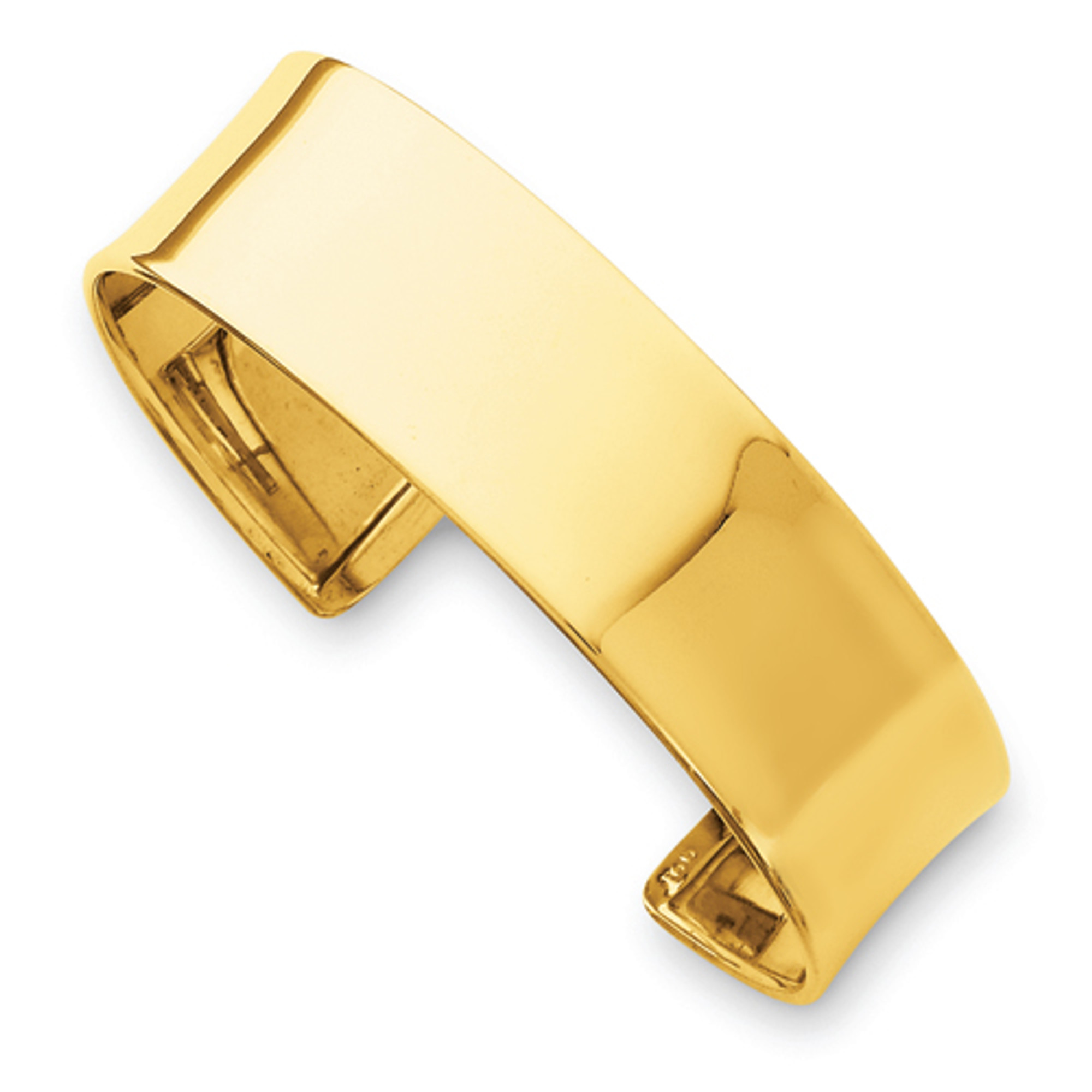 18k Gold Polish Flat Cuff Bangle (18mm)