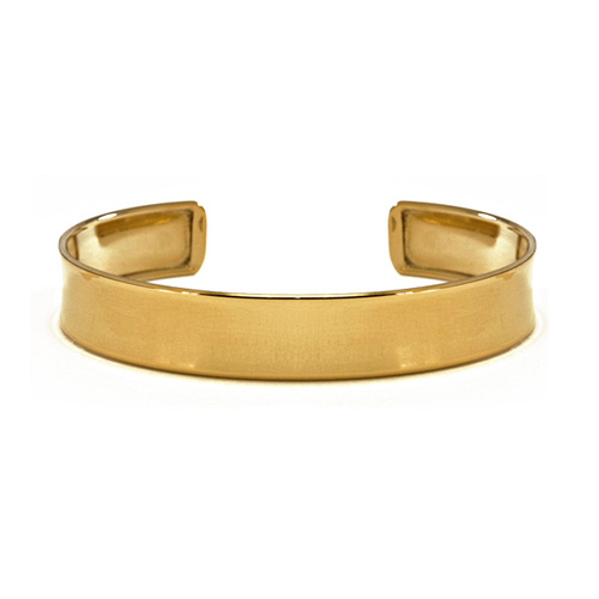 14k Gold Polish Flat Cuff Bangle 10.5mm