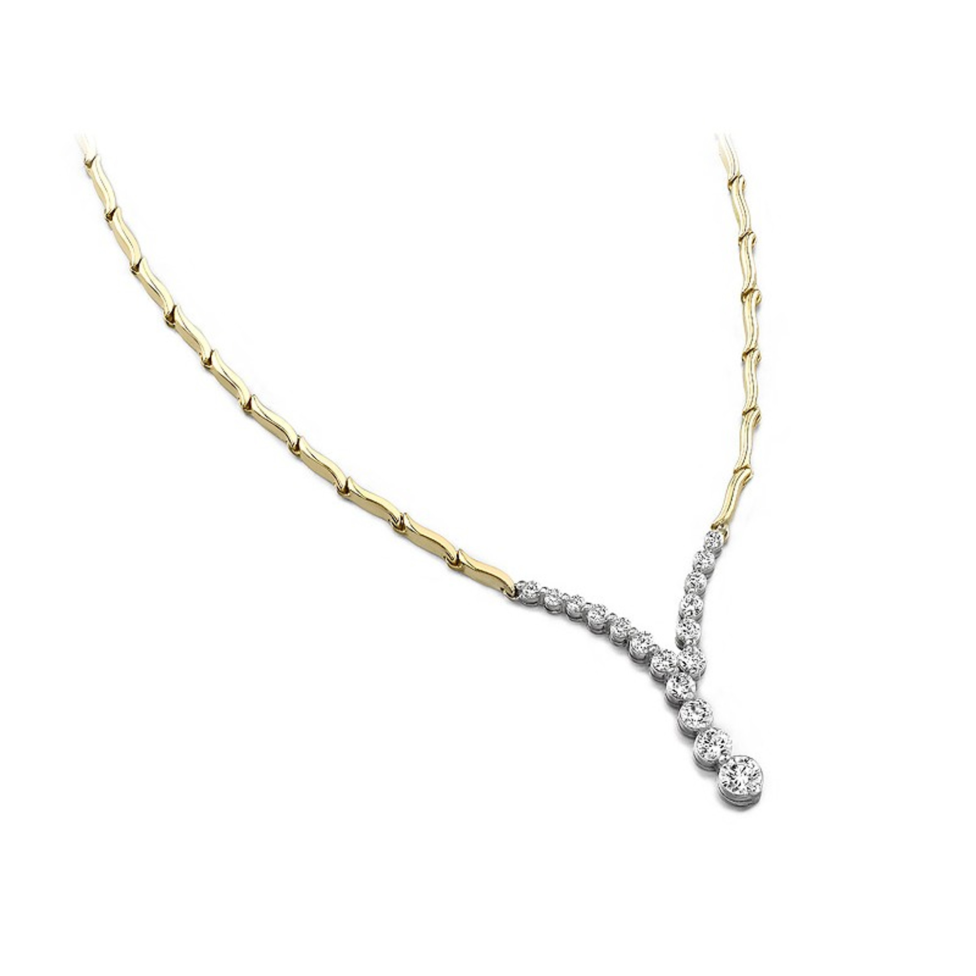 Men's Link Necklace in Polished Two-Tone Stainless Steel - 24