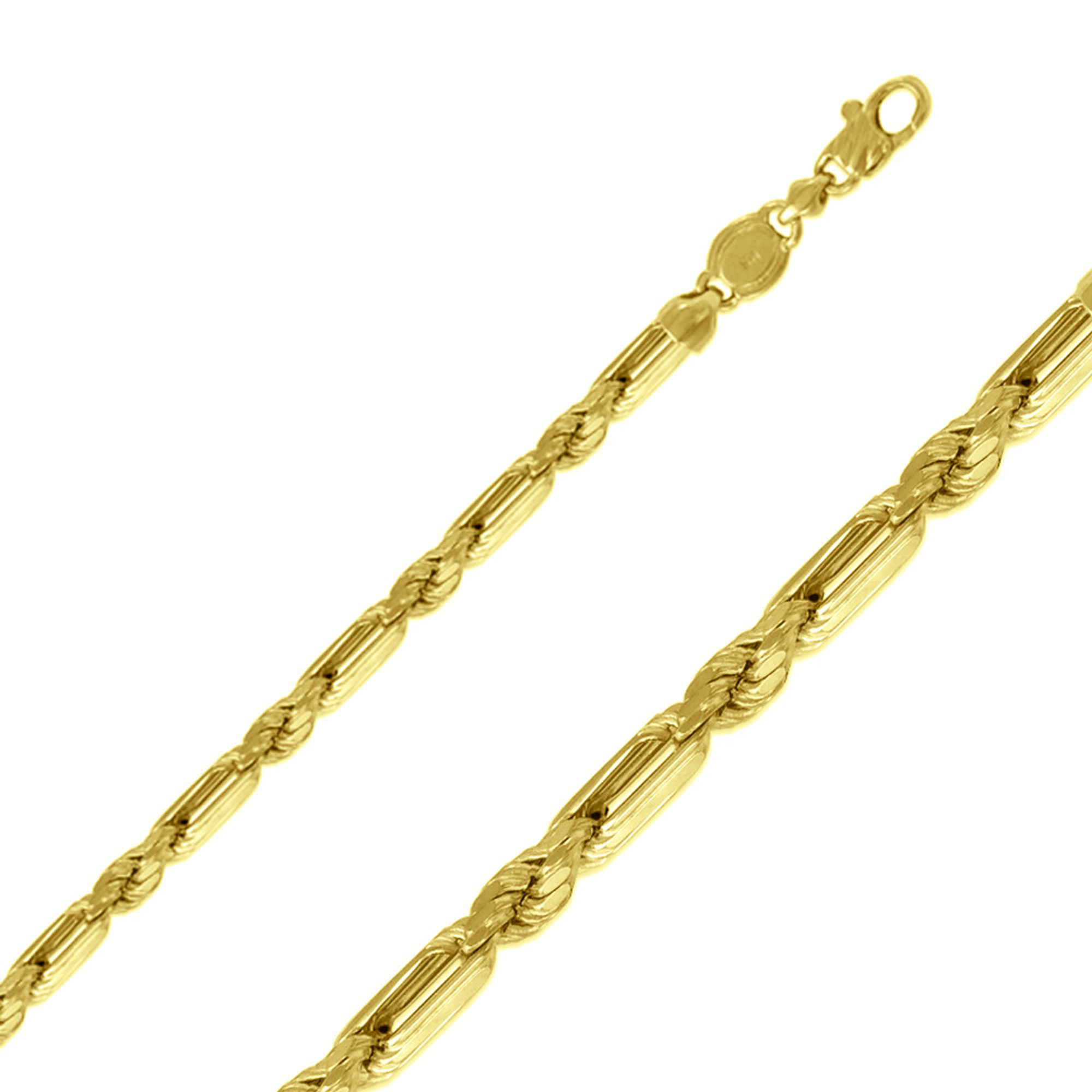 14k Gold 5mm Yellow Gold Milano Rope Chain Necklace 22 Inches