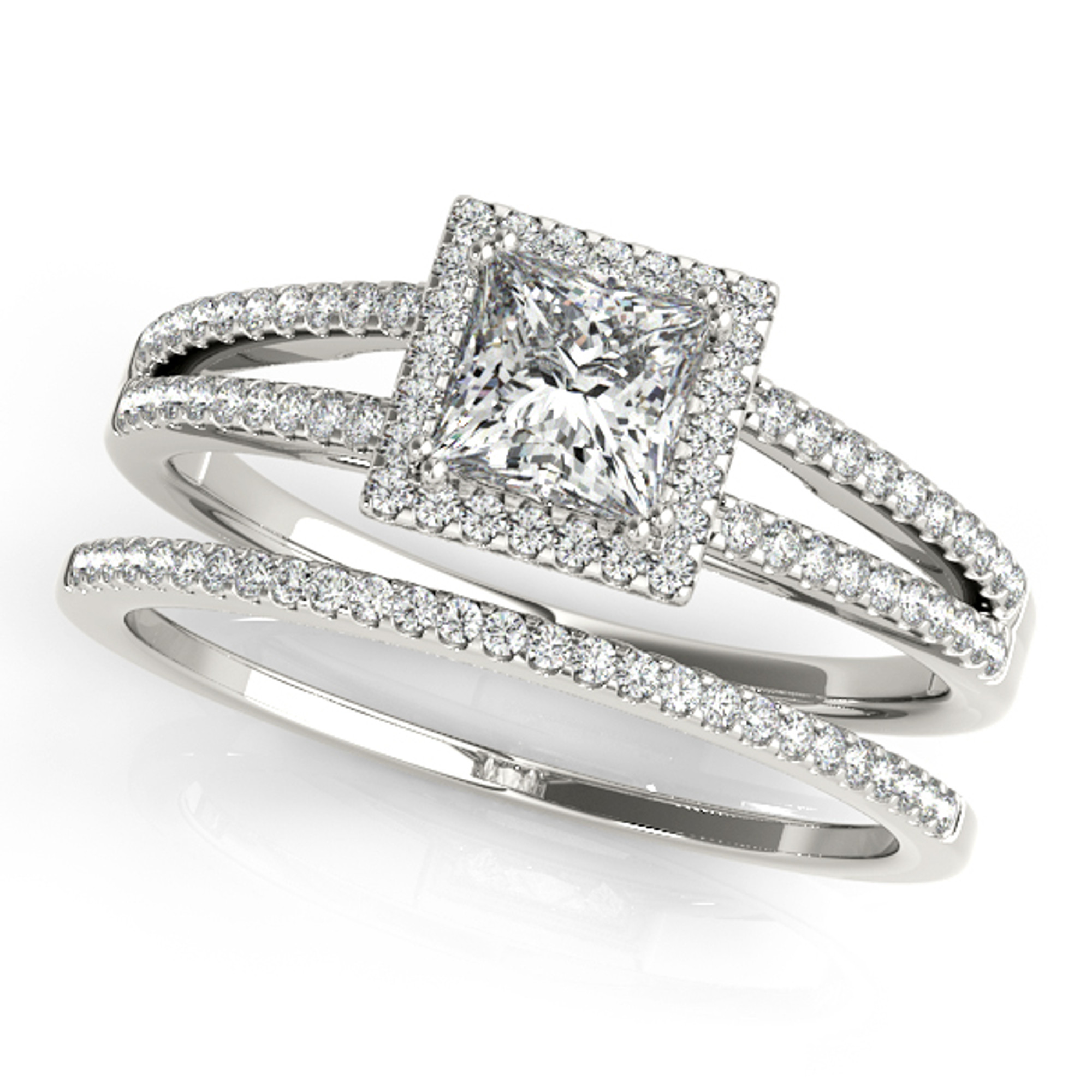 White gold princess sales cut engagement rings