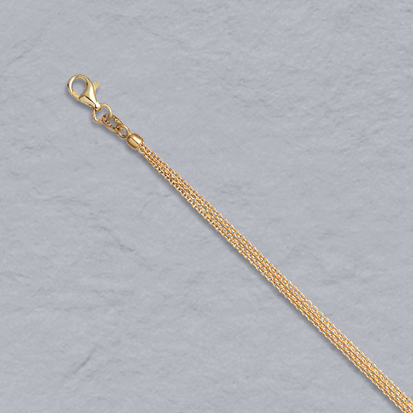 14k Gold Multi Strand Necklace with 3 